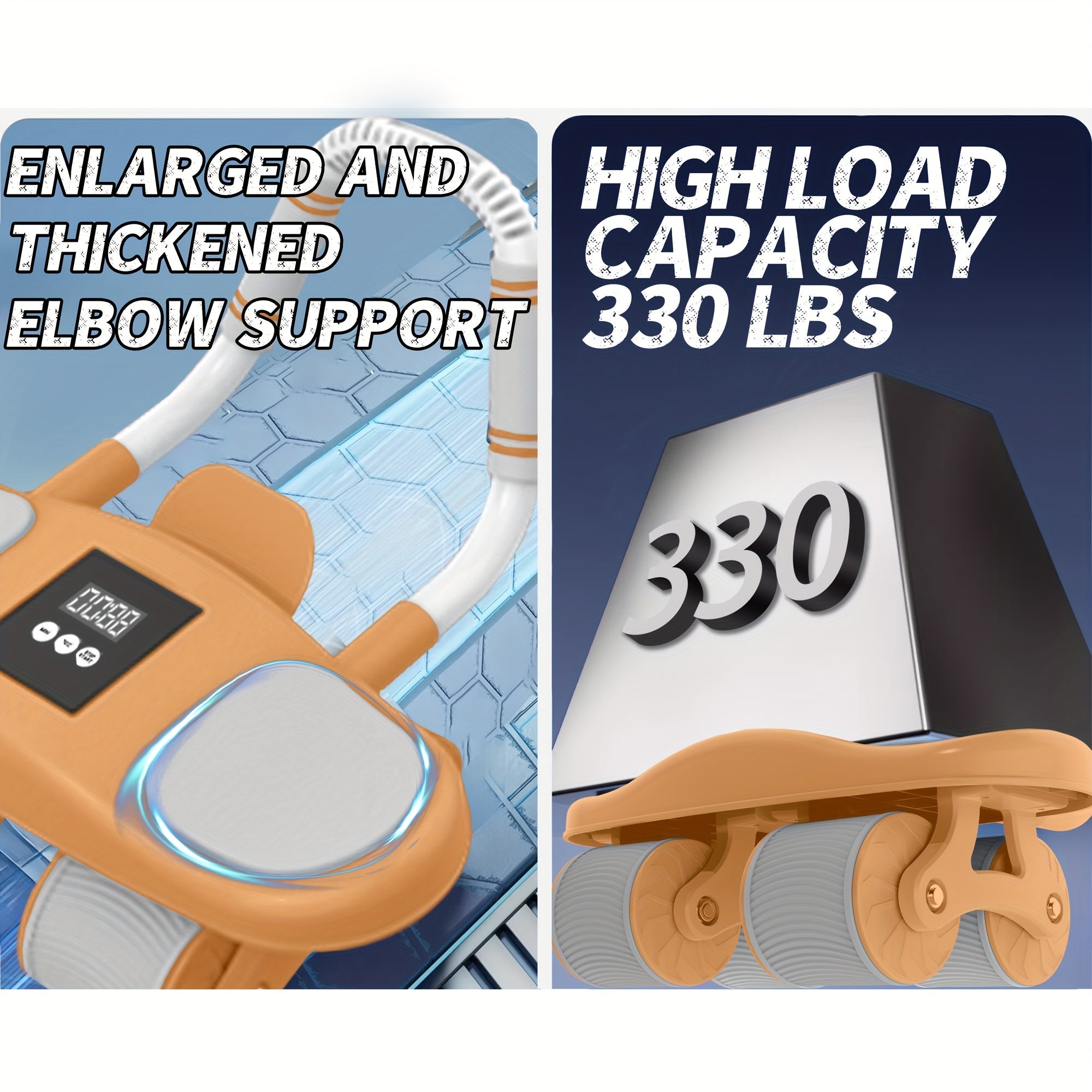 Rueda Abdominal con Soporte de Codos y Rebote Automático