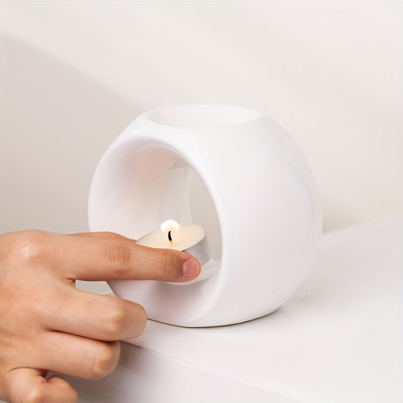 Quemador de Aceite Cerámico Ovalado para Aromaterapia