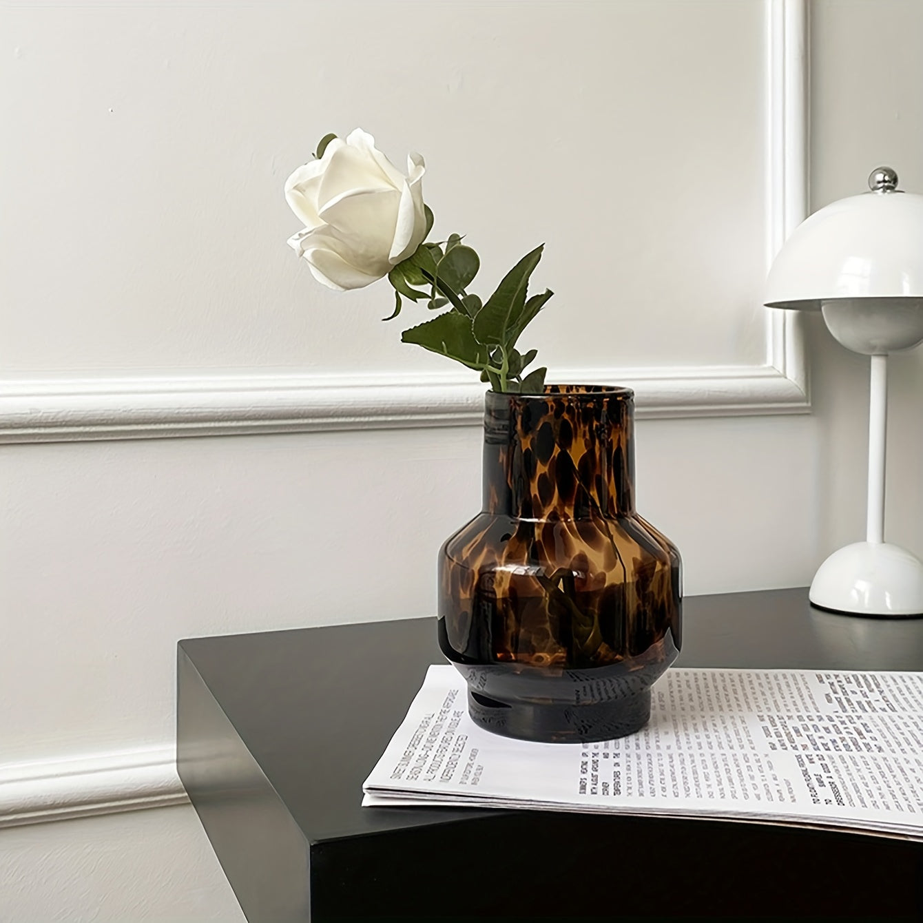 Jarrón de Cristal Art Deco con Motivo de Lunares, 1 Unidad