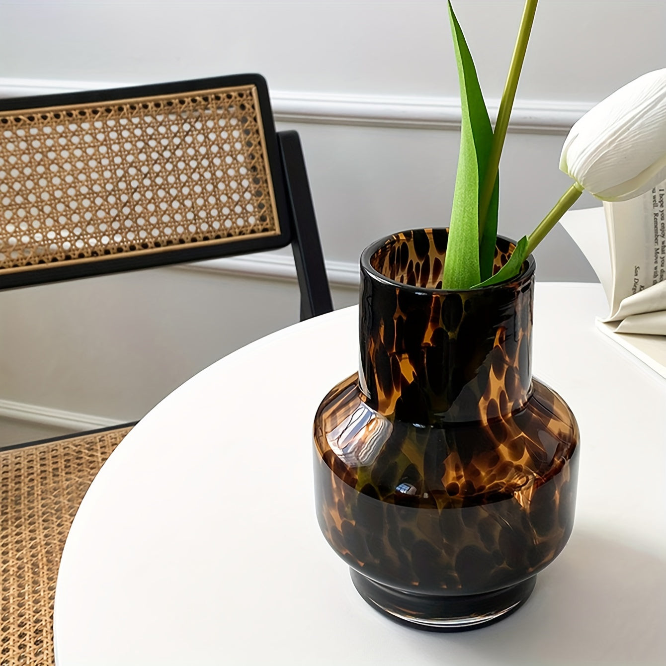 Jarrón de Cristal Art Deco con Motivo de Lunares, 1 Unidad