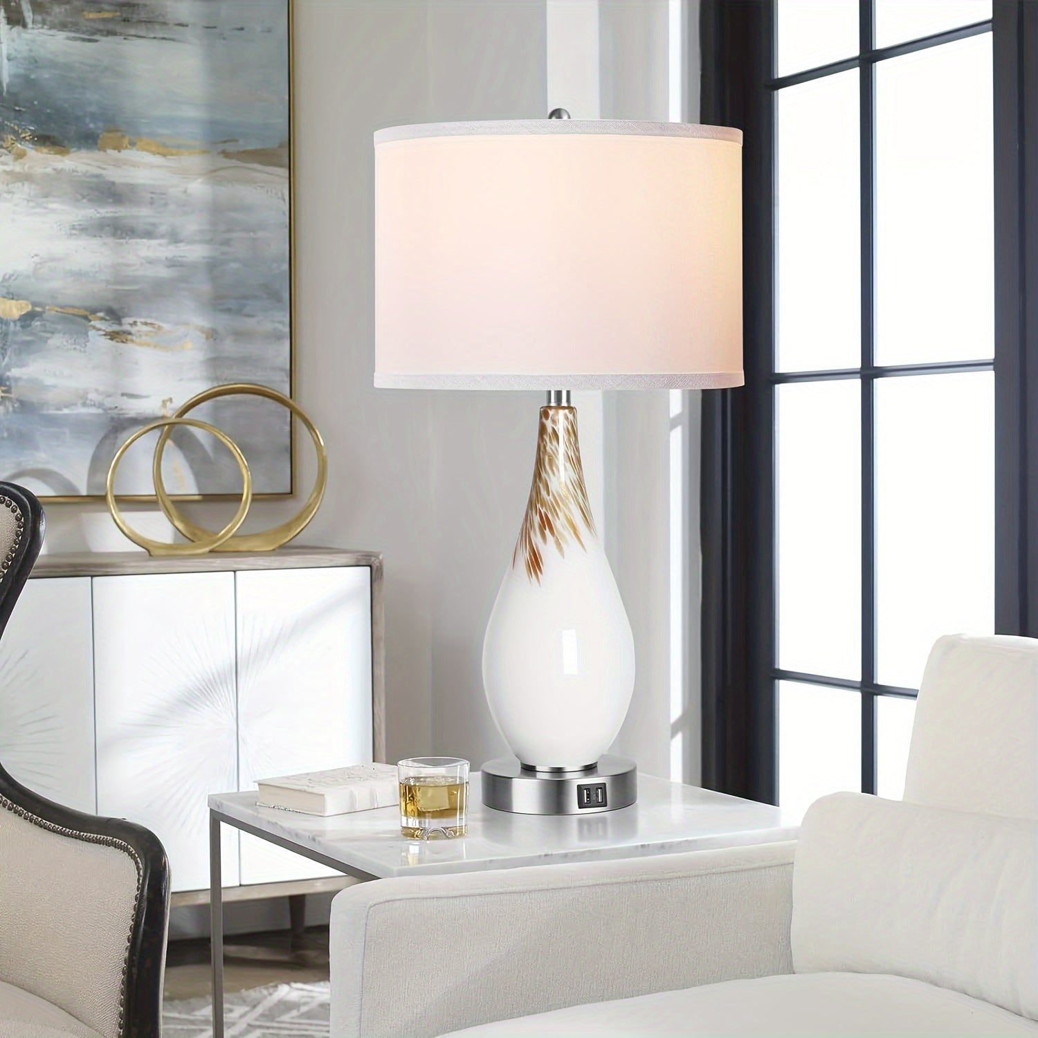 Lámparas de Mesa Modernas con Control Táctil y Puertos USB