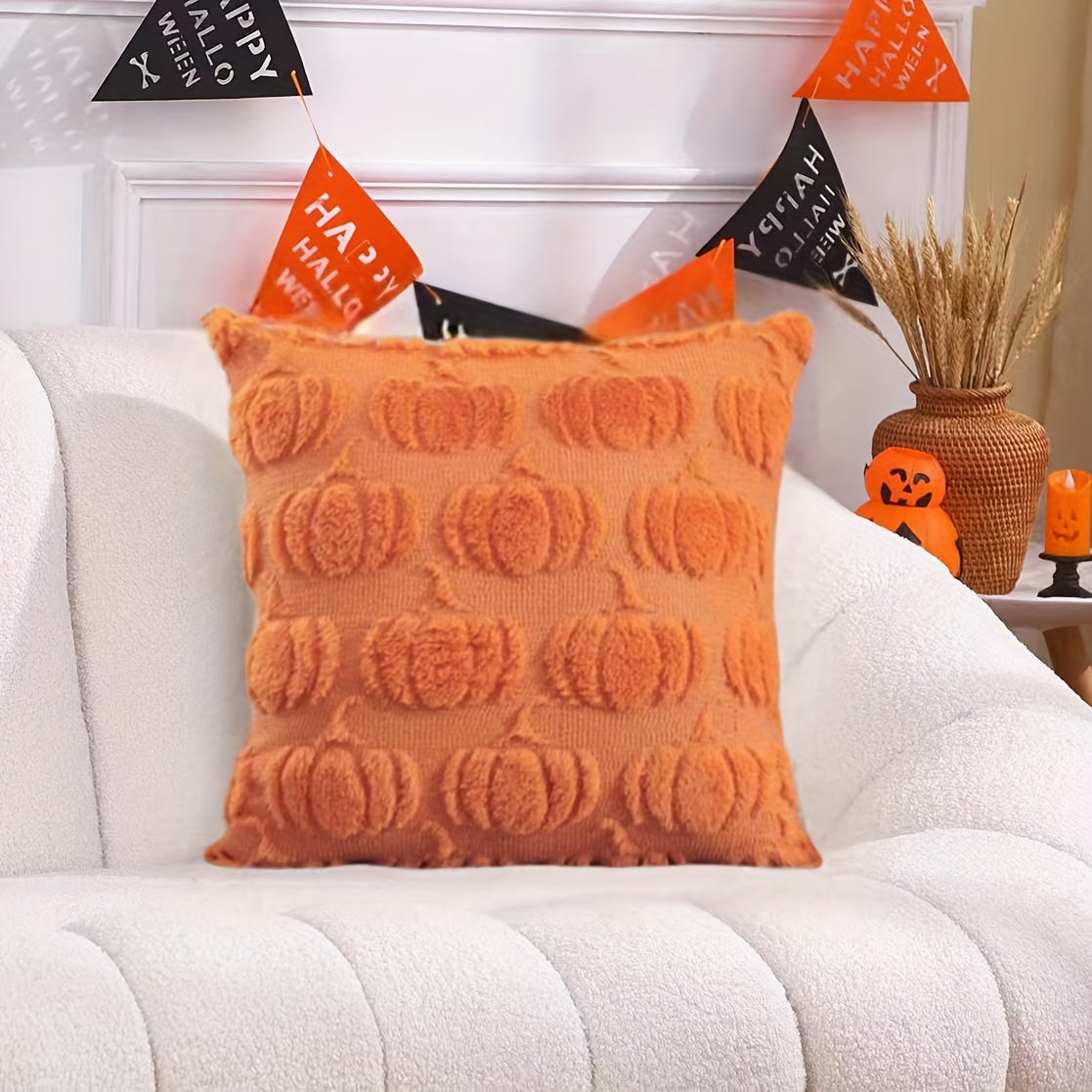 Funda Cojín Decorativa Rústica Geométrica de Otoño