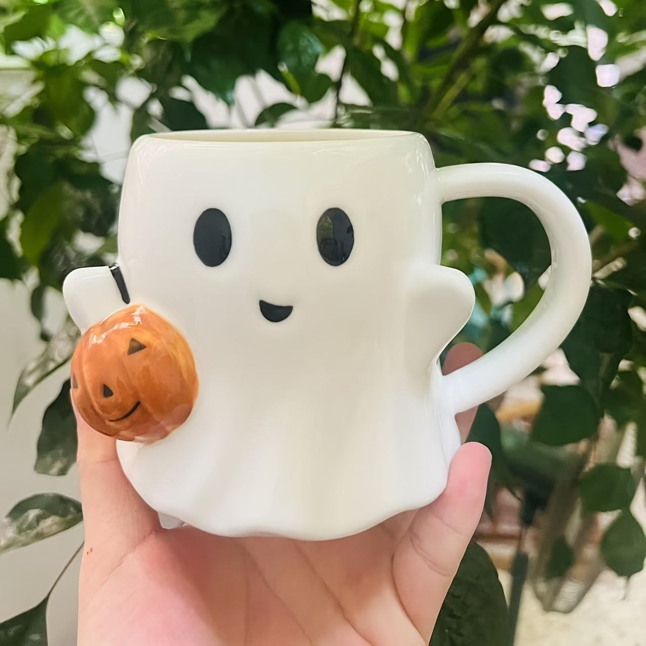 Taza de Cerámica Halloween 600ml Calabaza y Fantasma