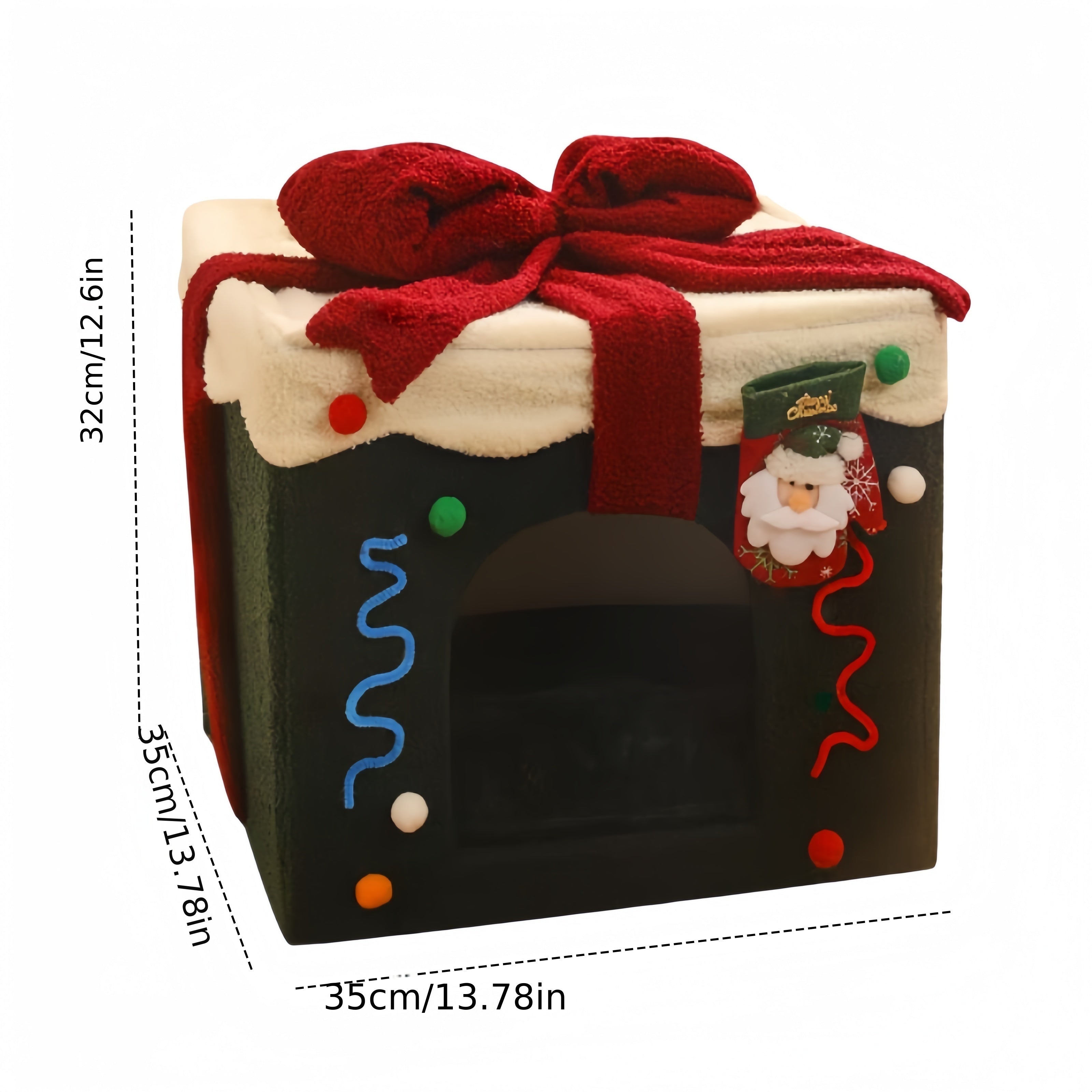 Cama Navideña para Mascotas - Acogedor Nido de Poliéster para Gatos y Perros Pequeños