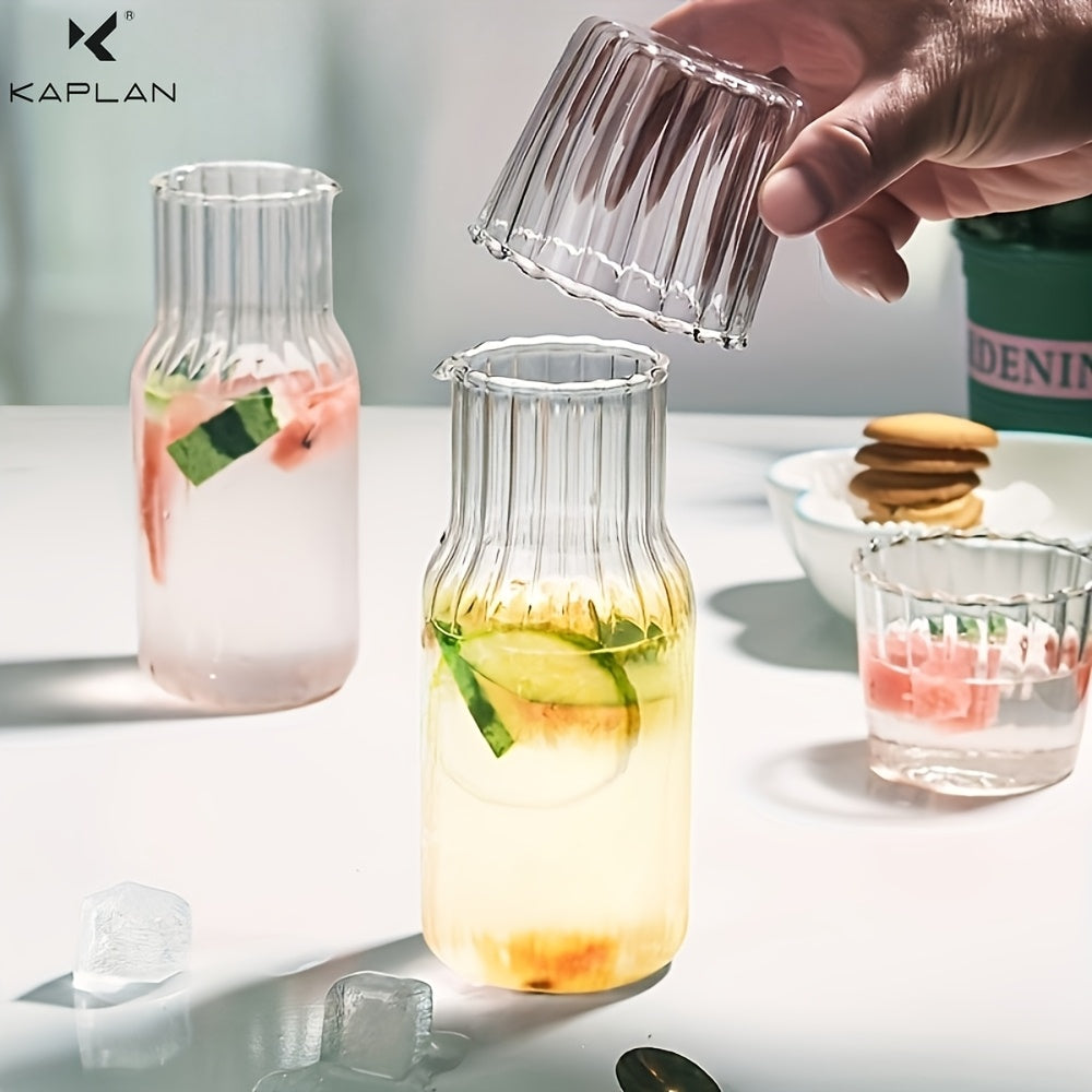 Jarra de Cristal con Vaso, 600ml para Mesita de Noche