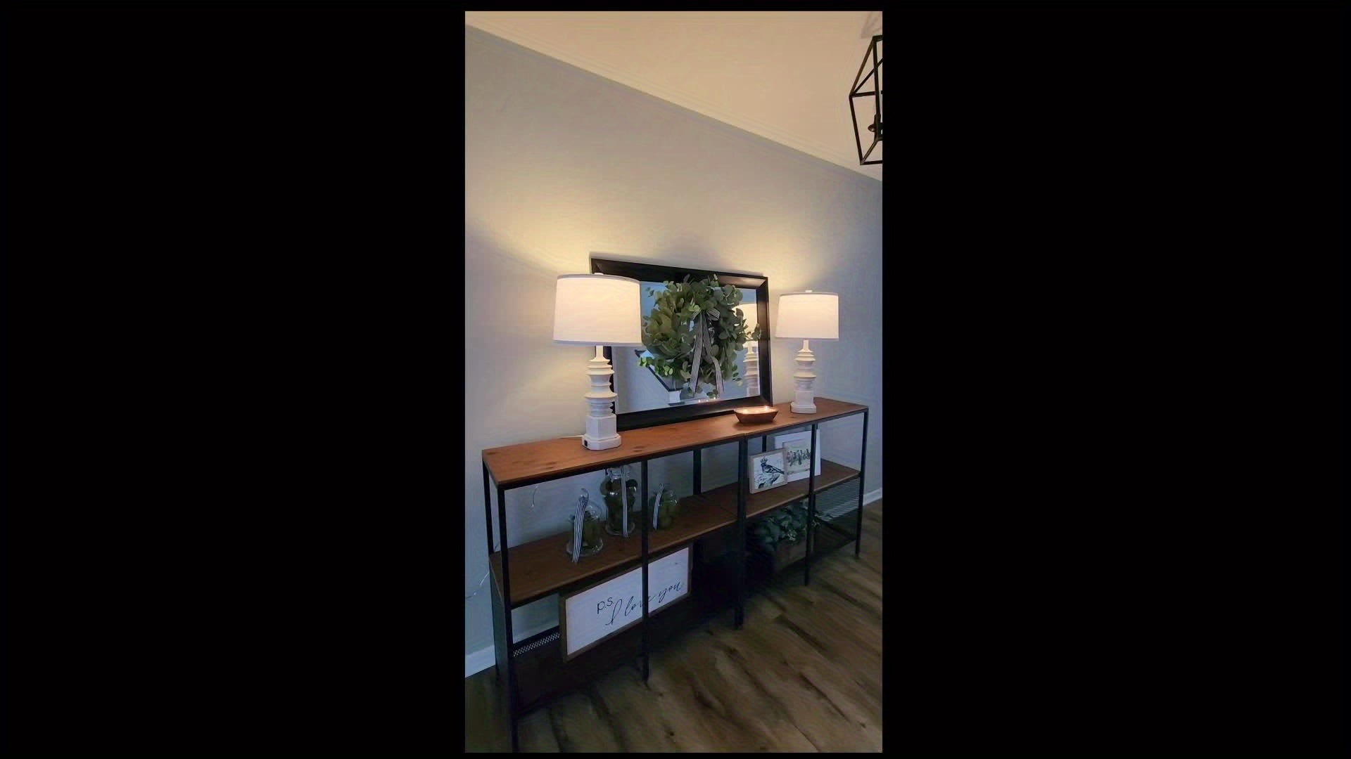 Lámparas de Mesa con Puertos USB y Pantallas de Tela Blanca