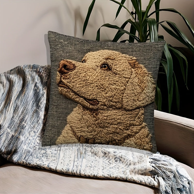 Funda de Cojín Bordada Labrador Retriever 18x18 Pulgadas