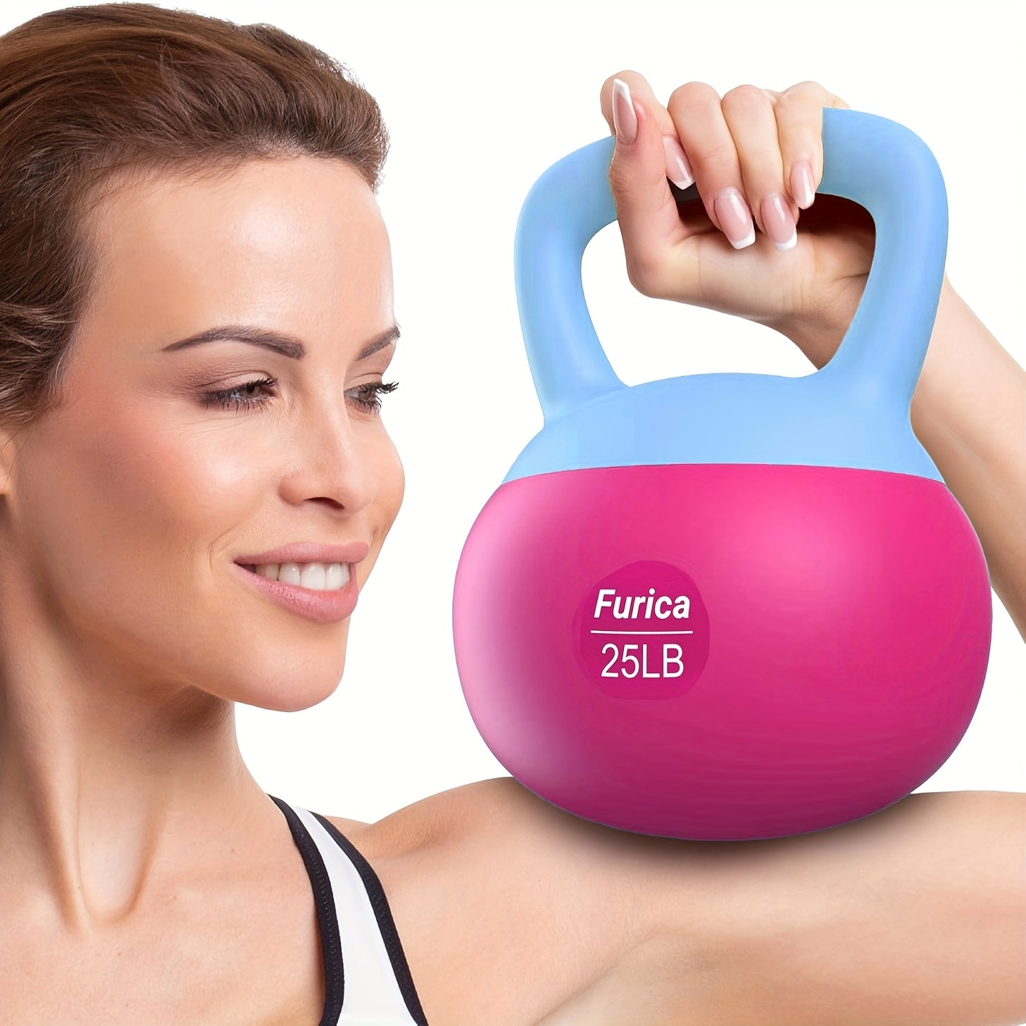 Kettlebell Rojo Suave de Polietileno 5-30LB para Fitness en Casa