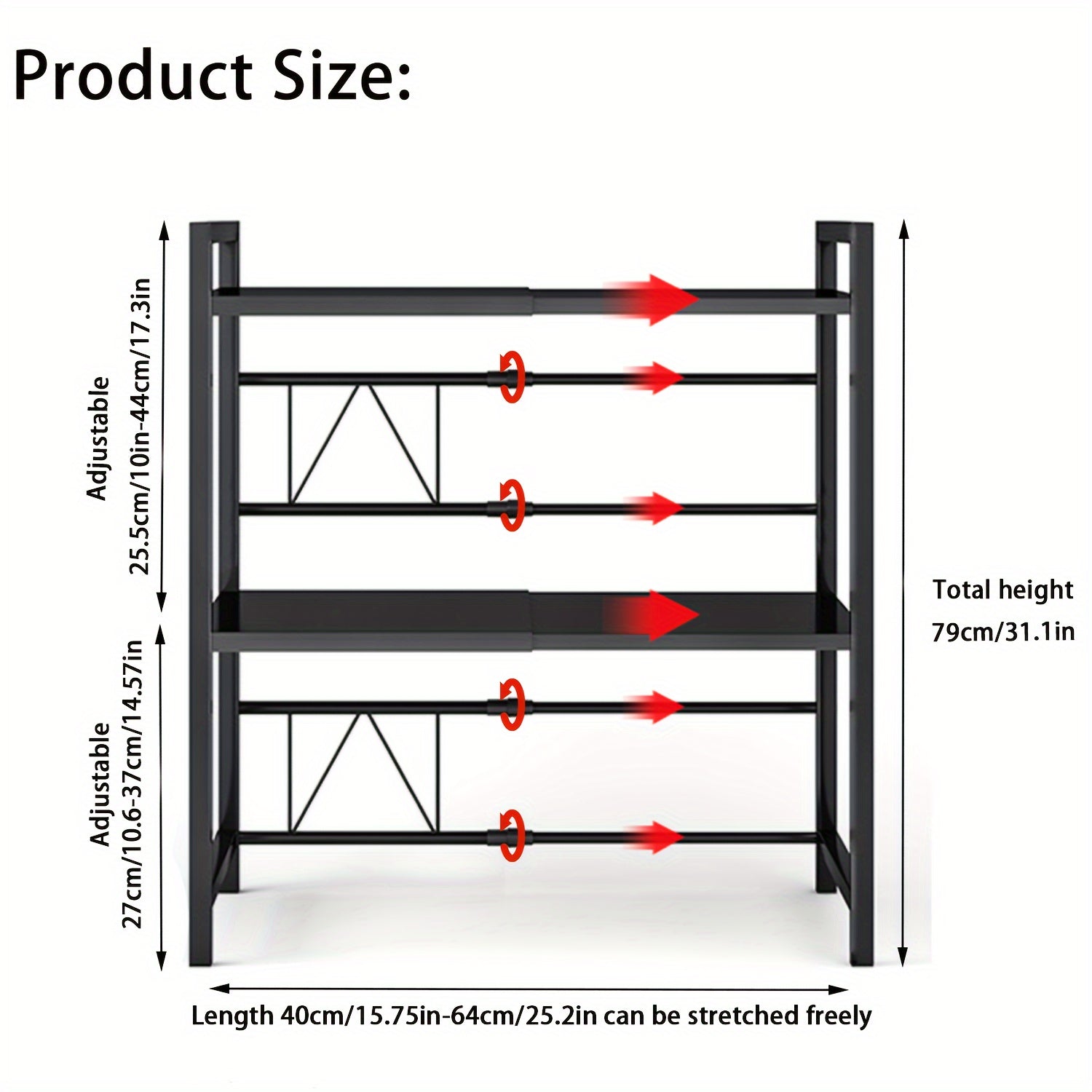 Estantería Extensible de Microondas con Ganchos y Toalleros