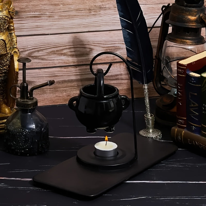 Quemador de Aceite Esencial de Cerámica Negra