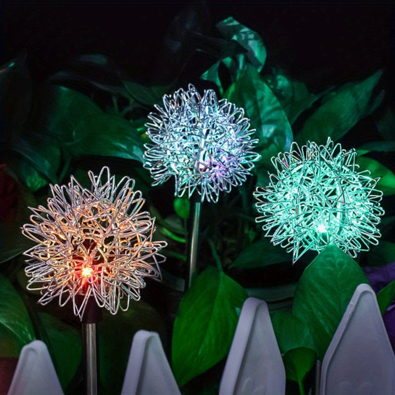 Lámpara Solar de Jardín Dandelion, Aluminio y LED Impermeable