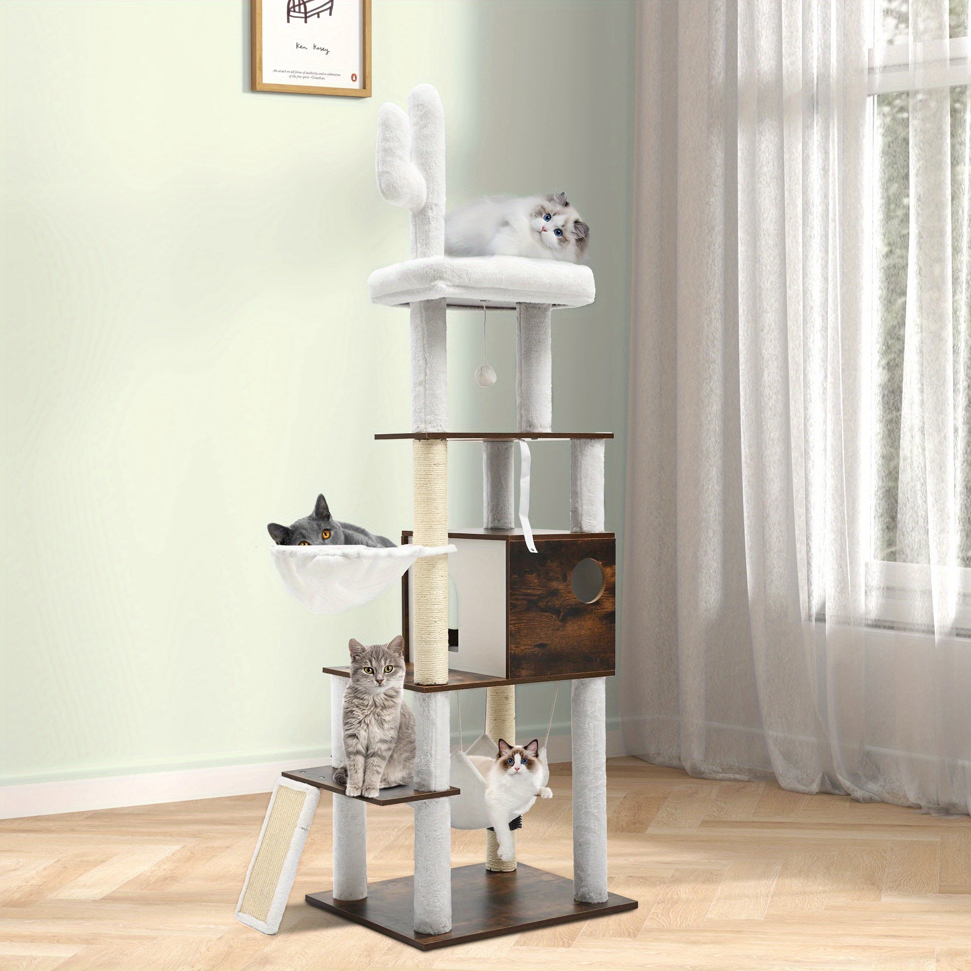 Árbol para Gatos de Interior con Condos y Cama