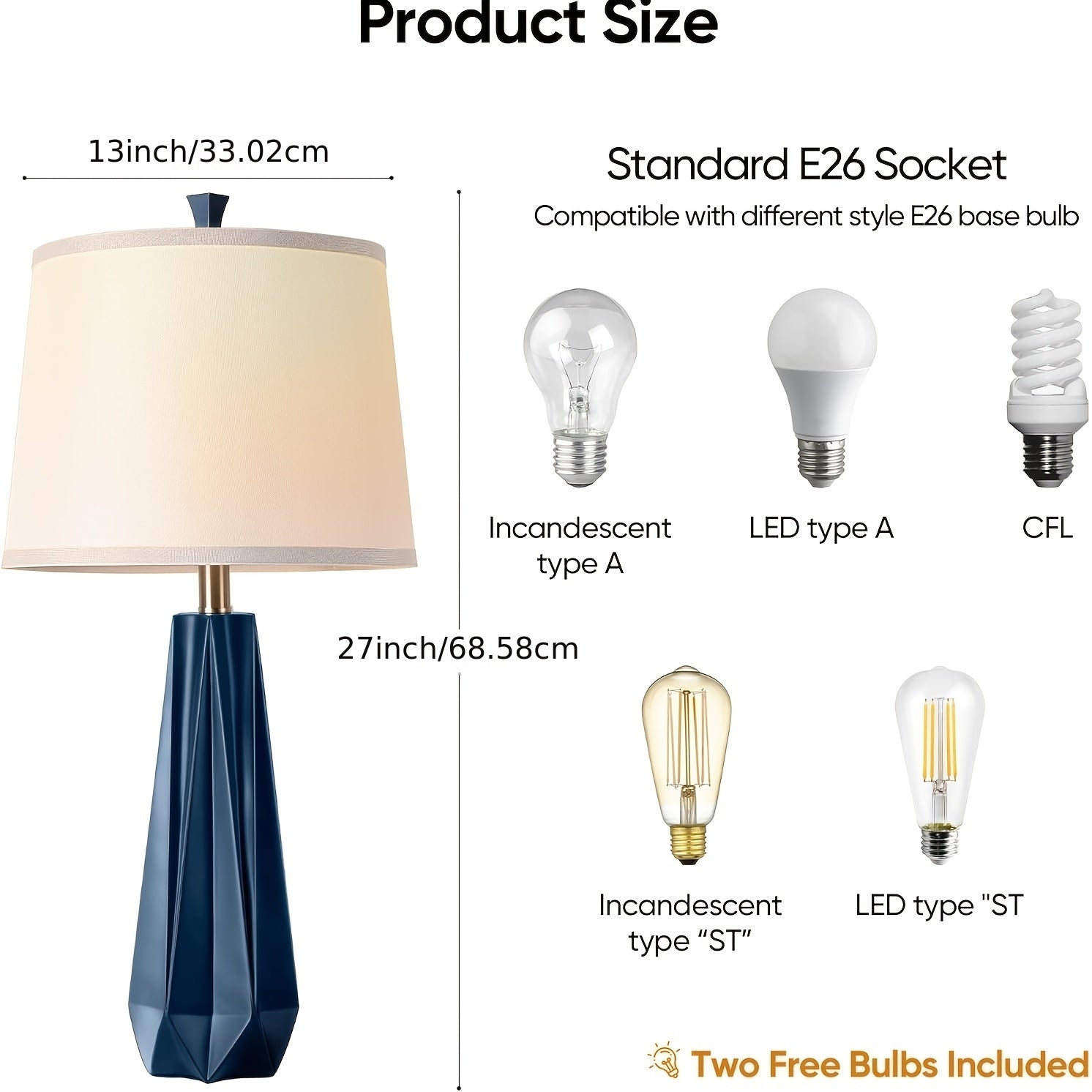 Set de 2 Lámparas de Mesa Modernas Azul Marino con Pantalla de Lino