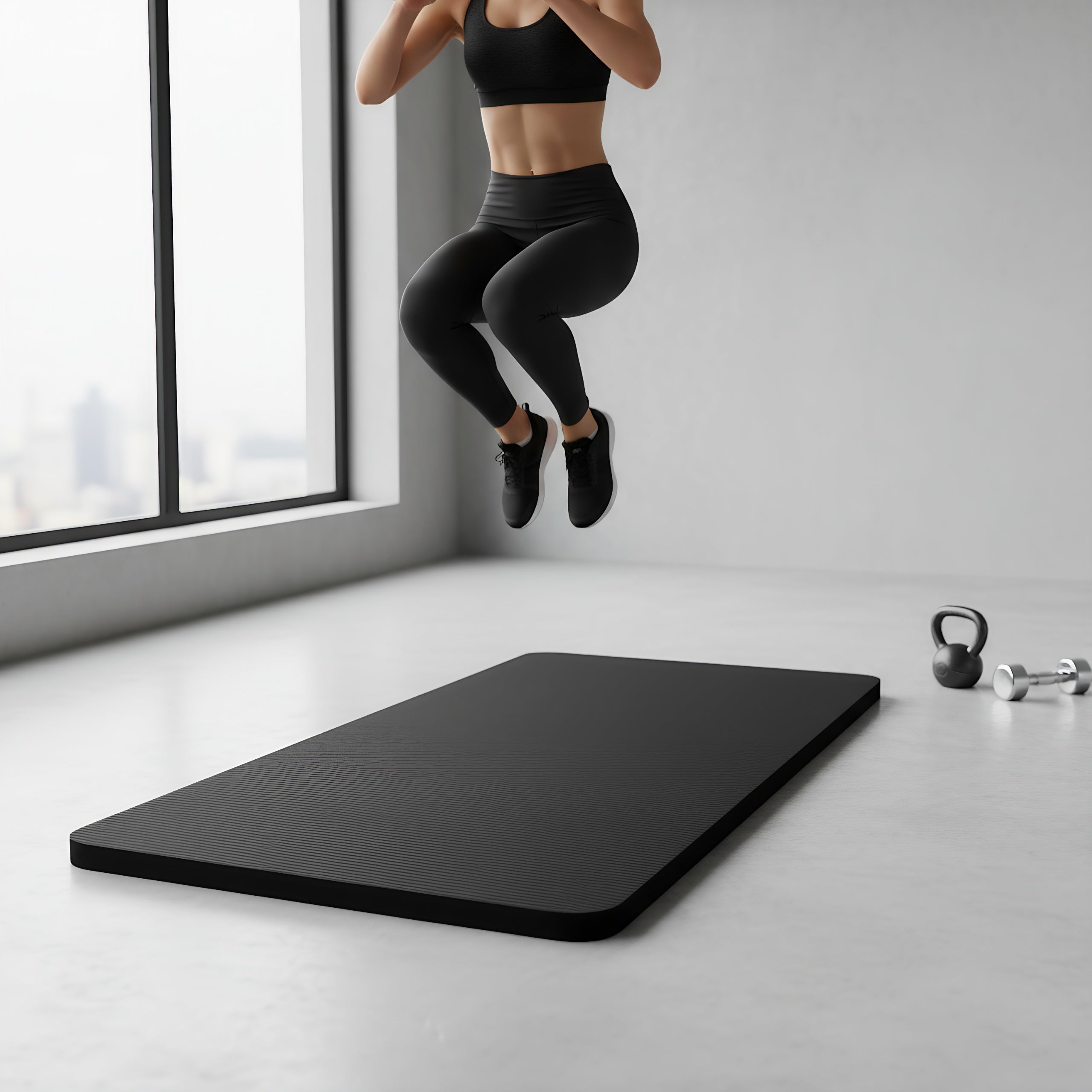 Esterilla de Yoga 2m Negra - Antideslizante y Acolchada