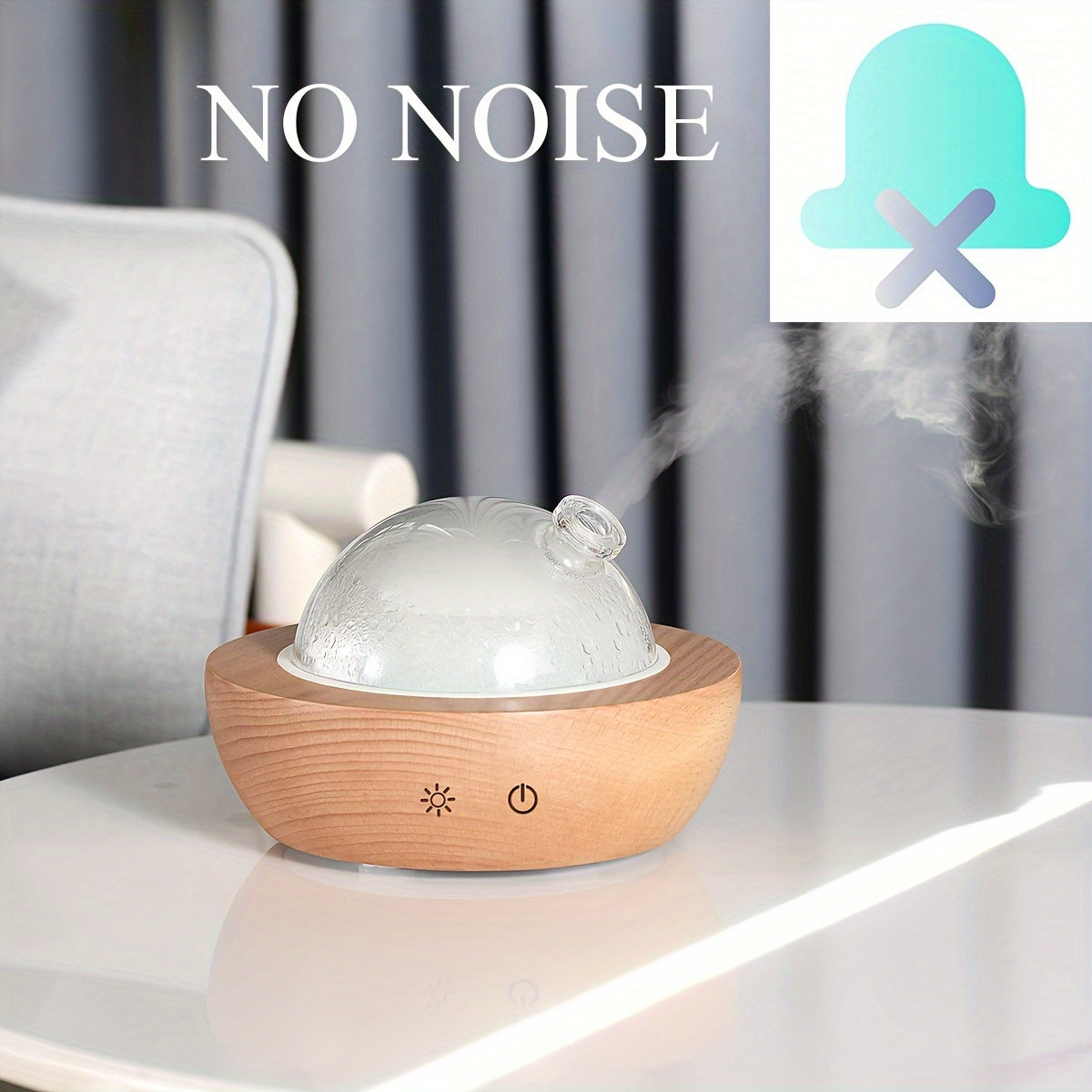 Difusor de Aceites Esenciales de Vidrio con Base de Madera