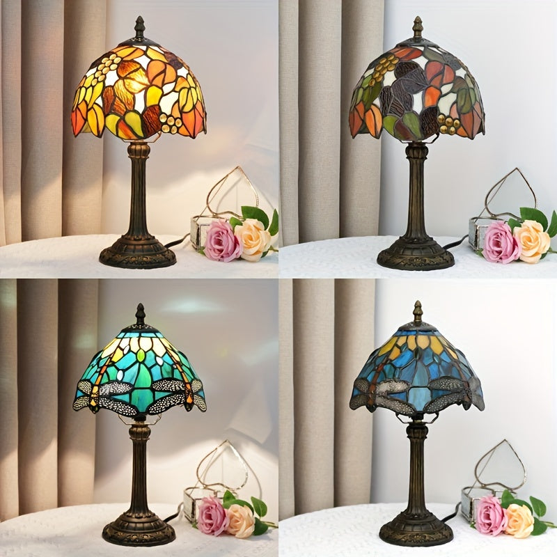 Lámpara de Mesa de Vidrio Tiffany, Estilo Europeo