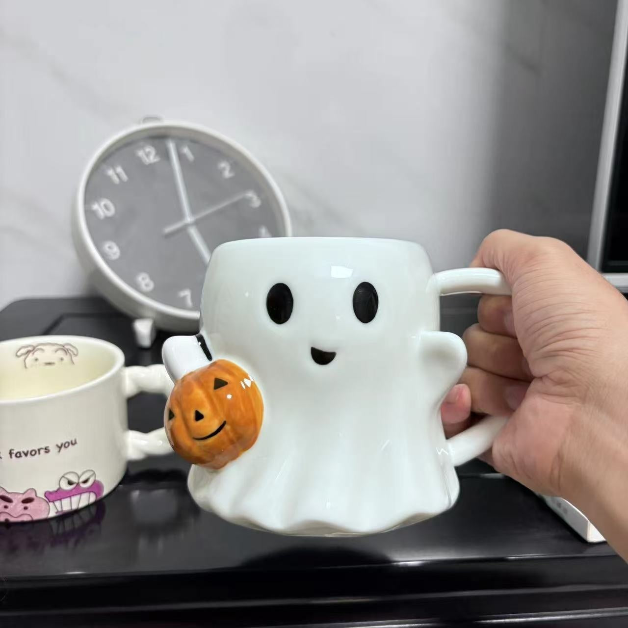 Taza de Cerámica Halloween 600ml Calabaza y Fantasma