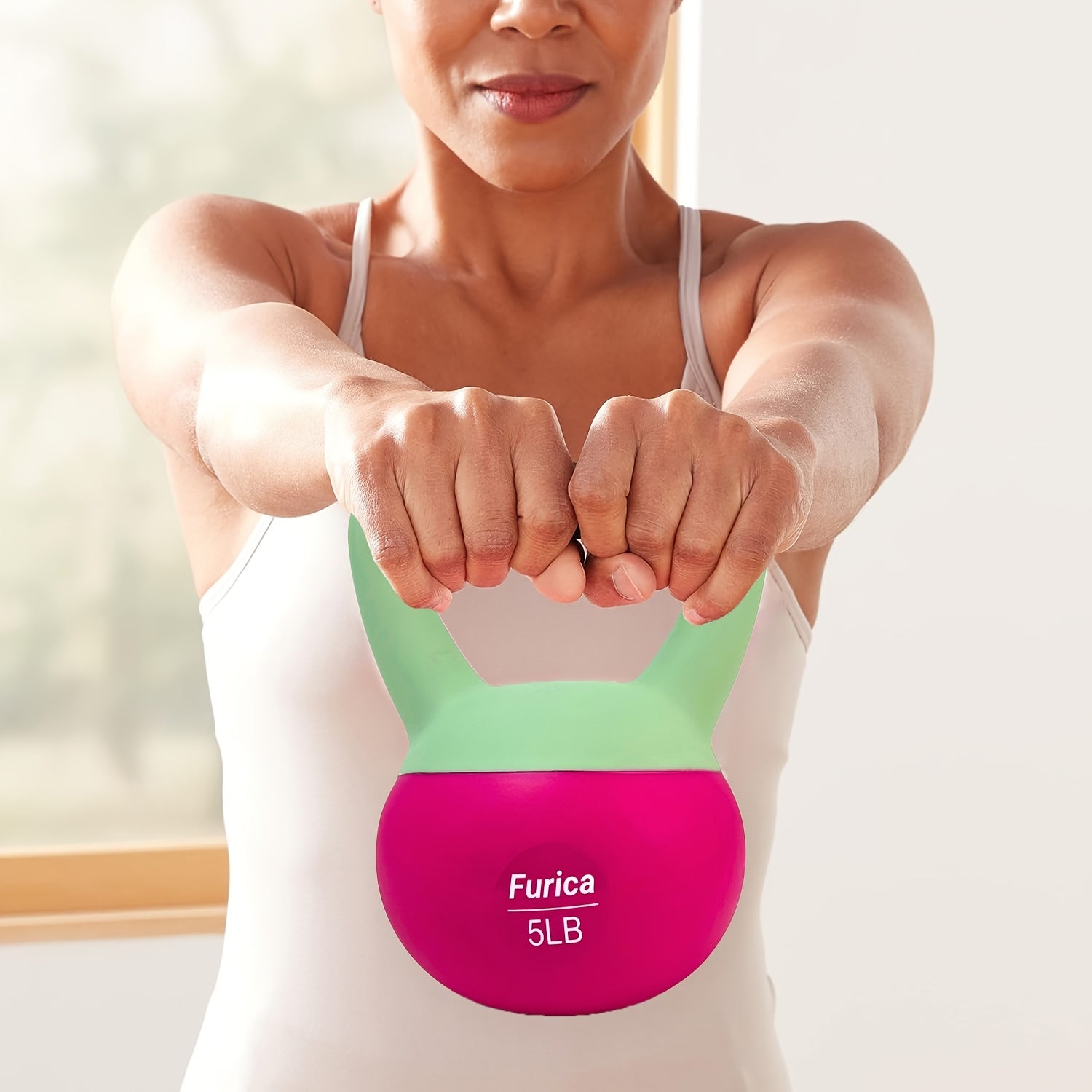 Kettlebell Rojo Suave de Polietileno 5-30LB para Fitness en Casa