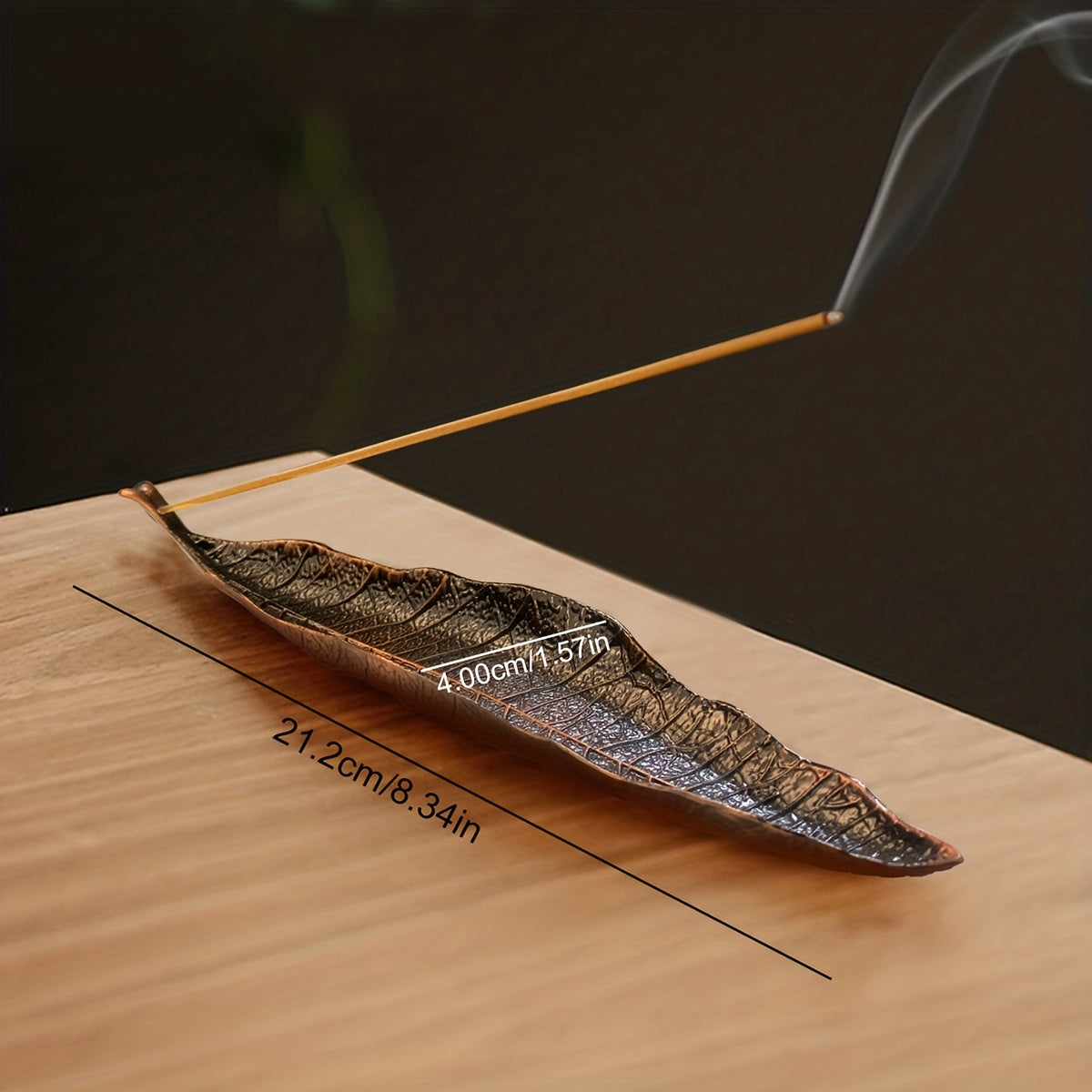 Porta Incienso de Metal en Forma de Hoja - Decoración Japonesa