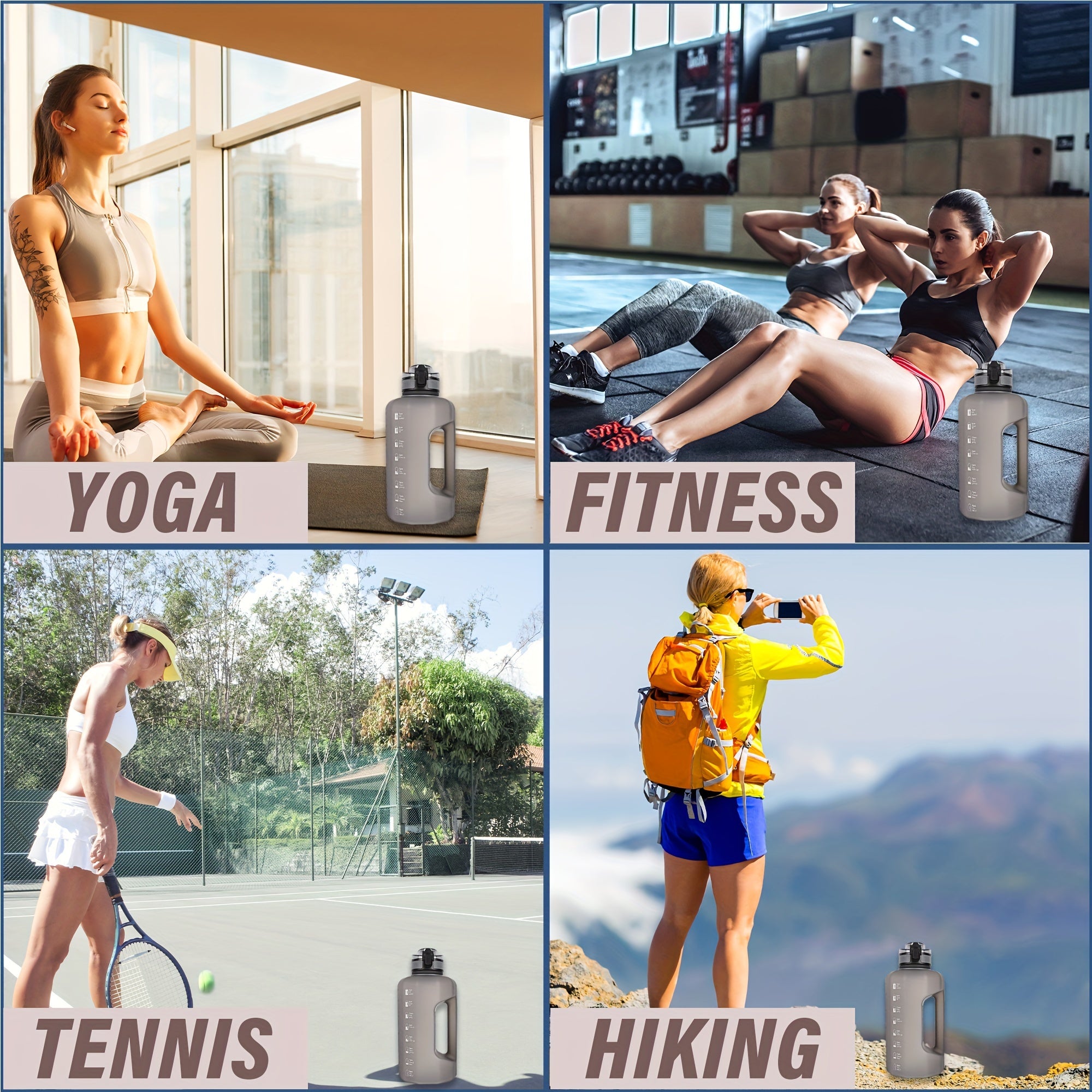 Botella de Agua Grande 2.2L con Asa, Libre de BPA para Fitness