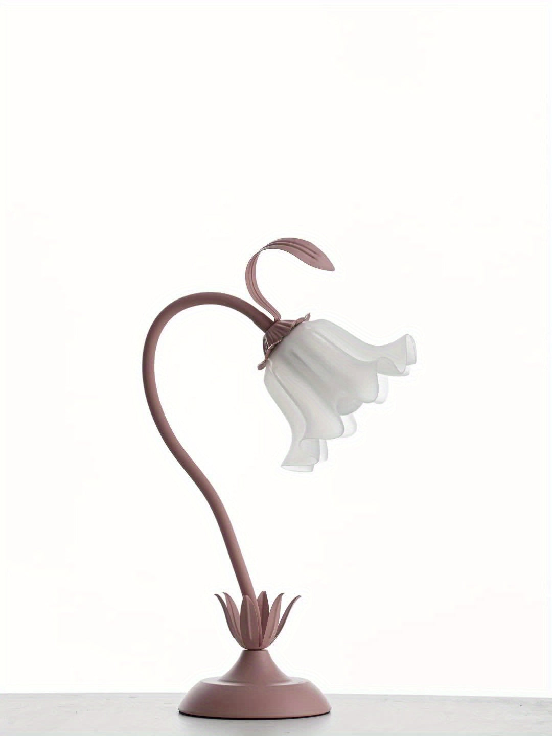 Lámpara de Mesa Decorativa con Pantalla de Flores Acrílicas Rosa