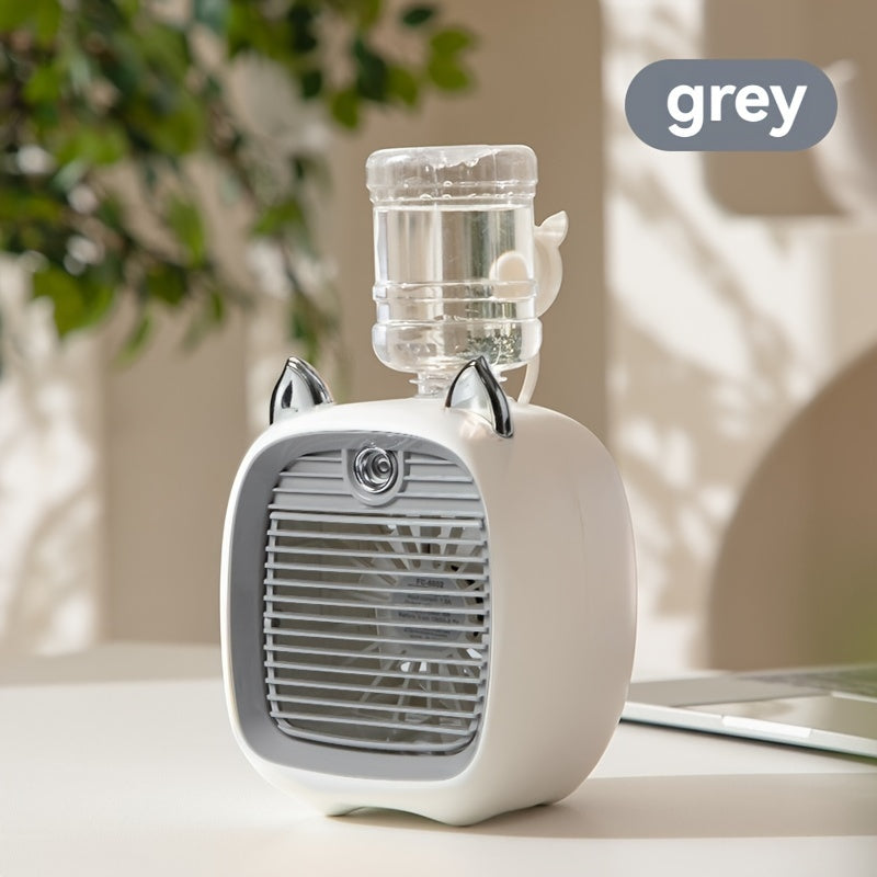 Ventilador Portátil USB con Humidificador, Batería Recargable