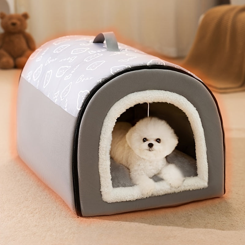 Casita para Perros Todas las Estaciones - Cama Lavable y Cálida