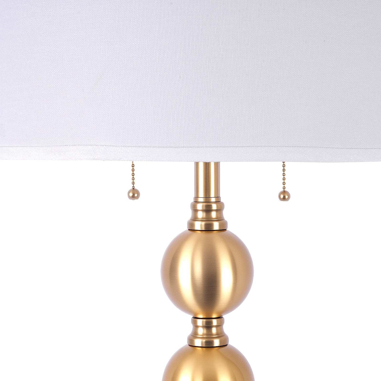 Lámpara de Pie Moderna de 64'' con Pantalla de Lino Beige y Base Dorada