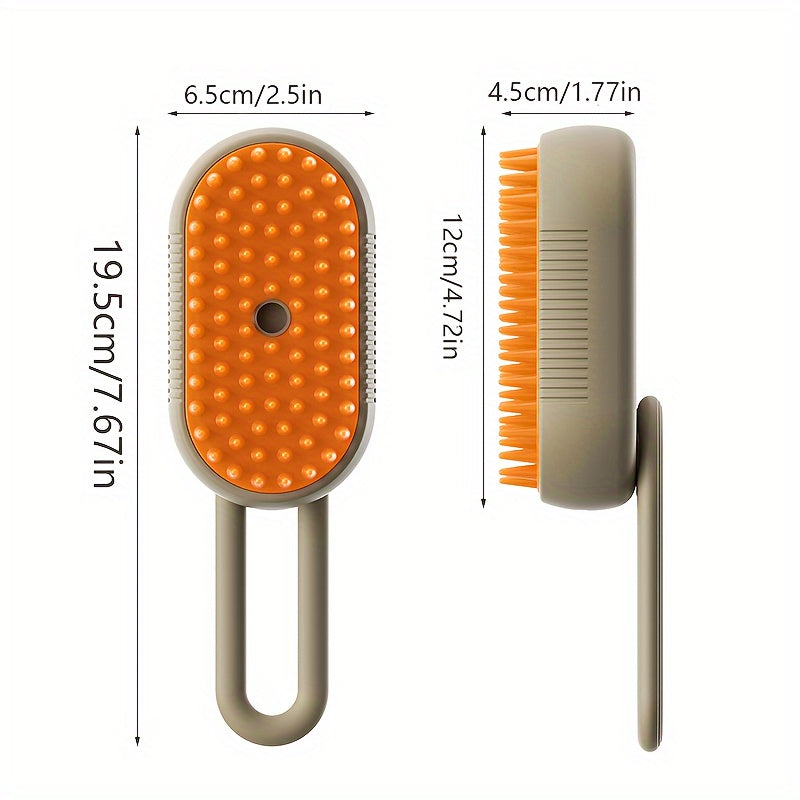 Cepillo de Vapor 3 en 1 para Mascotas, Autolimpiante y Masaje