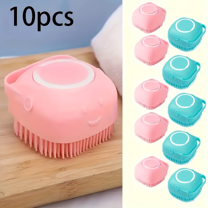 Cepillo de Silicona para Mascotas con Dispensador de Champú