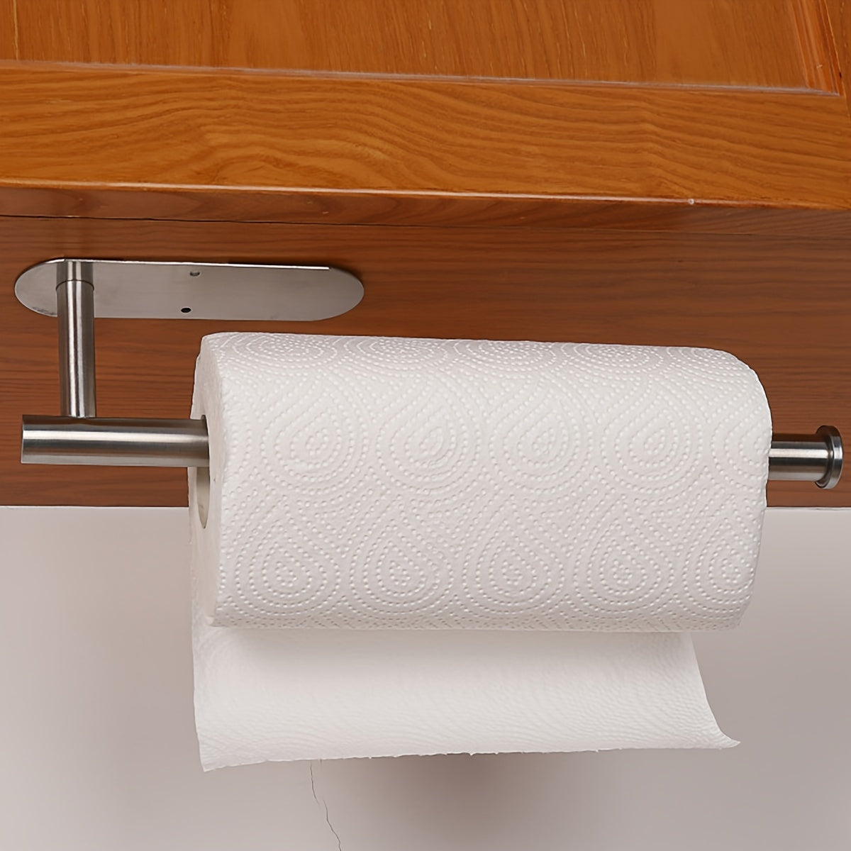 Soporte Adhesivo para Papel de Cocina y Baño de Acero Inoxidable