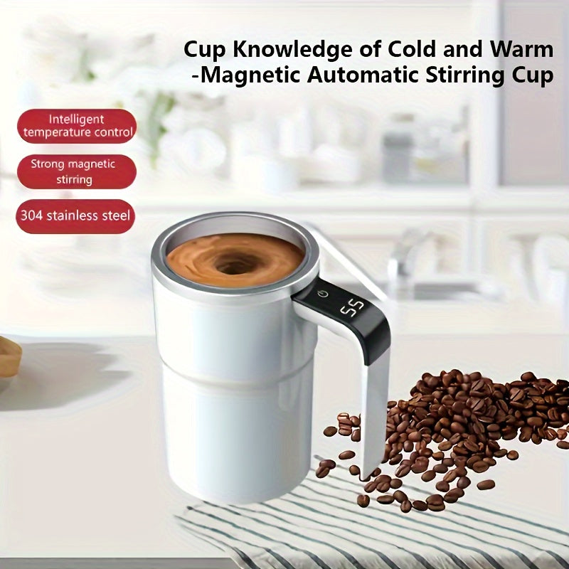 Taza de Café Automezclable Recargable USB con Pantalla de Temperatura