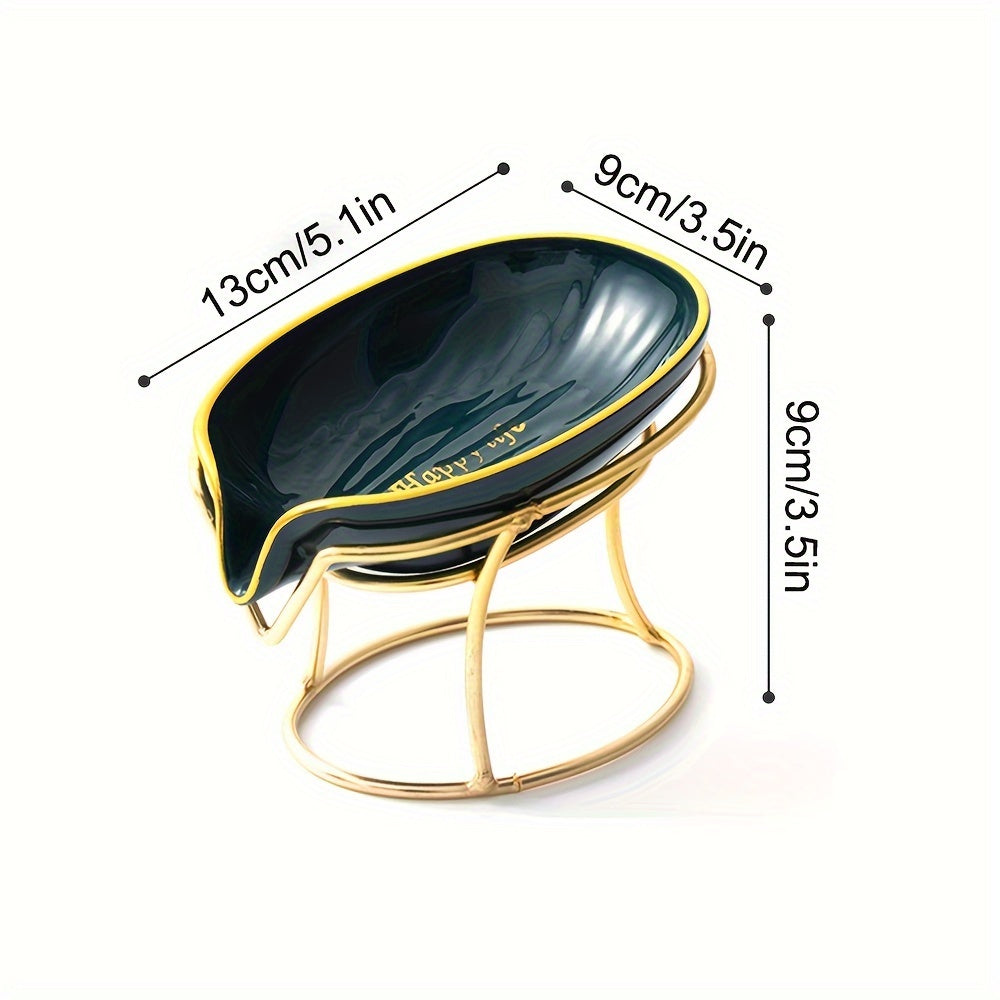 Elegante Porta Jabón Ovalado de Hierro Forjado con Drenaje