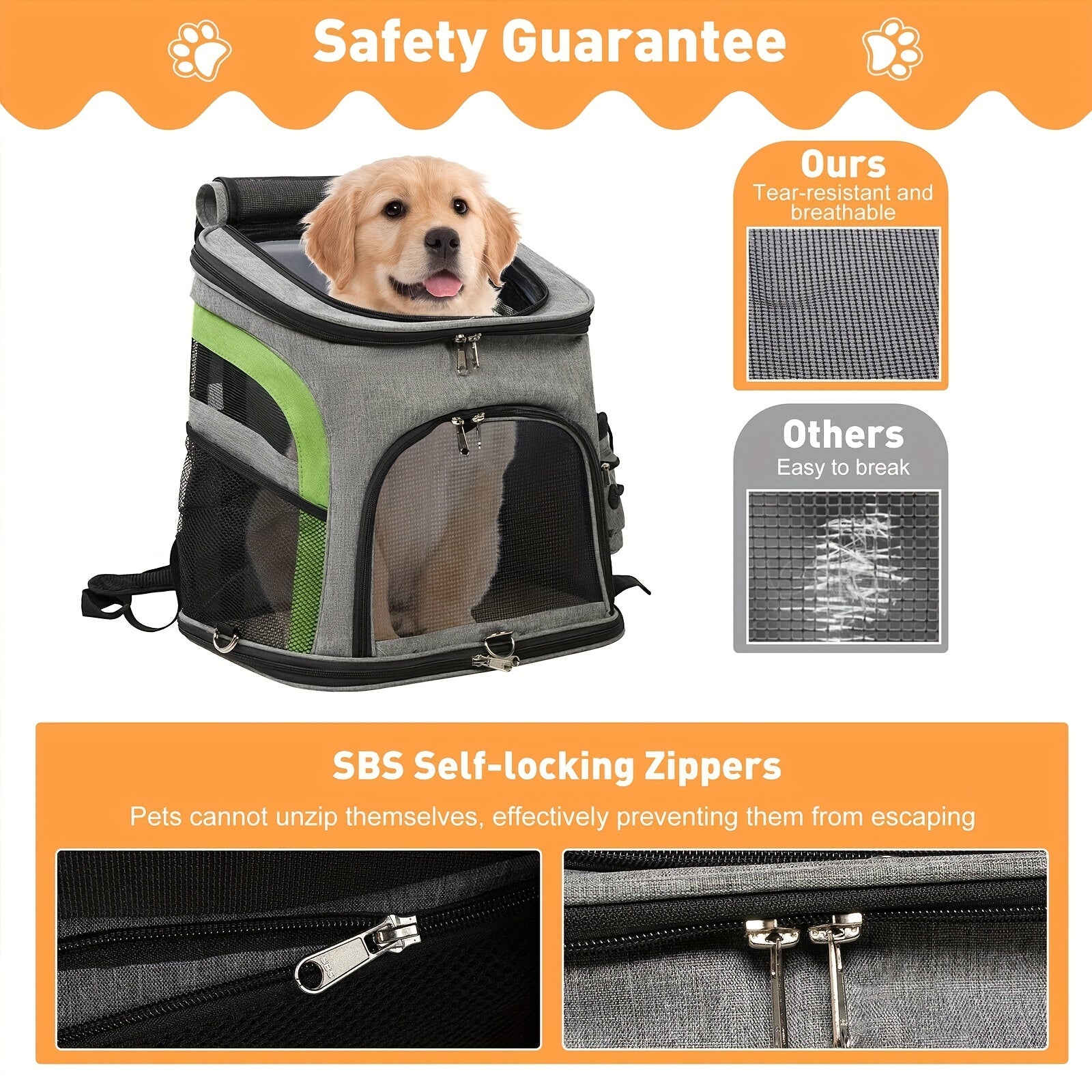 Mochila Transportín para Mascotas Pequeñas y Medianas