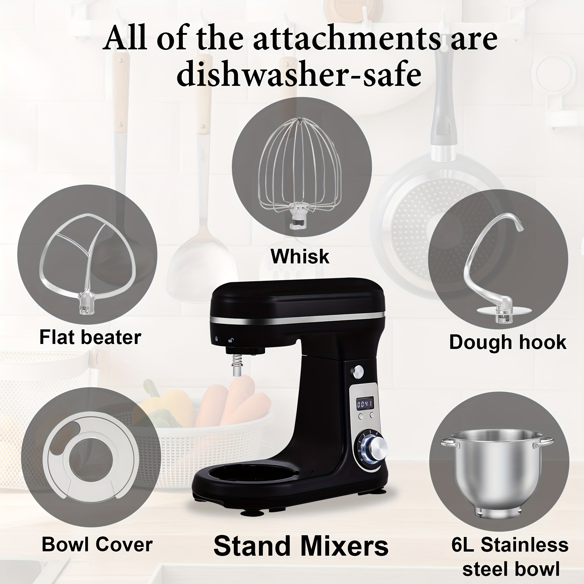 Amasadora BioloMix 6L con Bol de Acero Inoxidable y 6 Velocidades