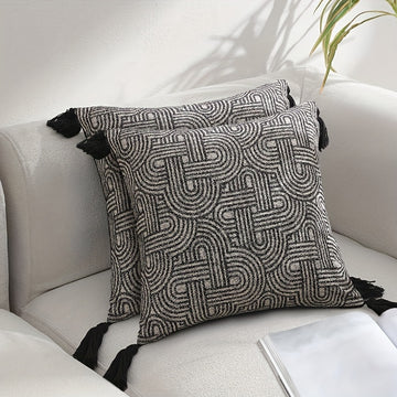 Set de 2 Fundas de Cojín Geométricas de Algodón 18x18"