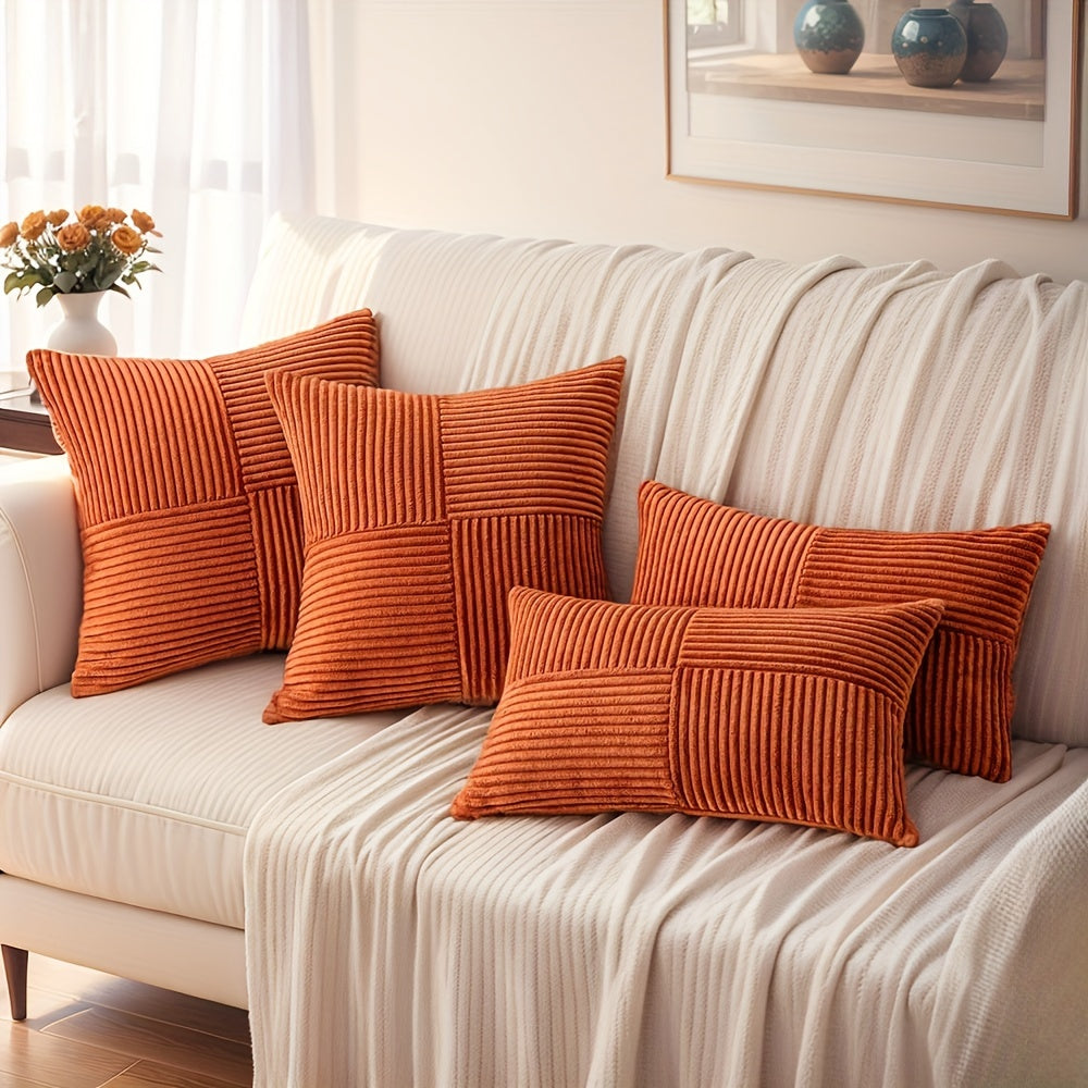 Pack de 2 Fundas de Cojín Boho de Pana con Textura