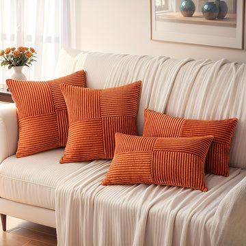 Pack de 2 Fundas de Cojín Boho de Pana con Textura