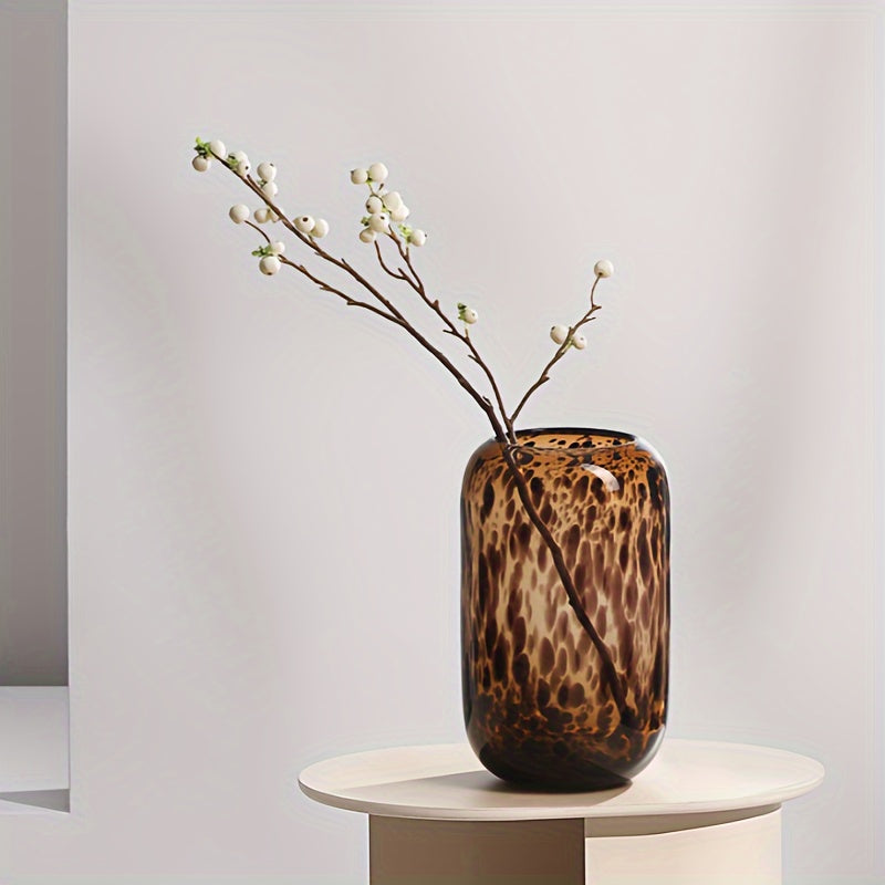 Jarrón de Cristal con Estampado Leopardo Art Deco