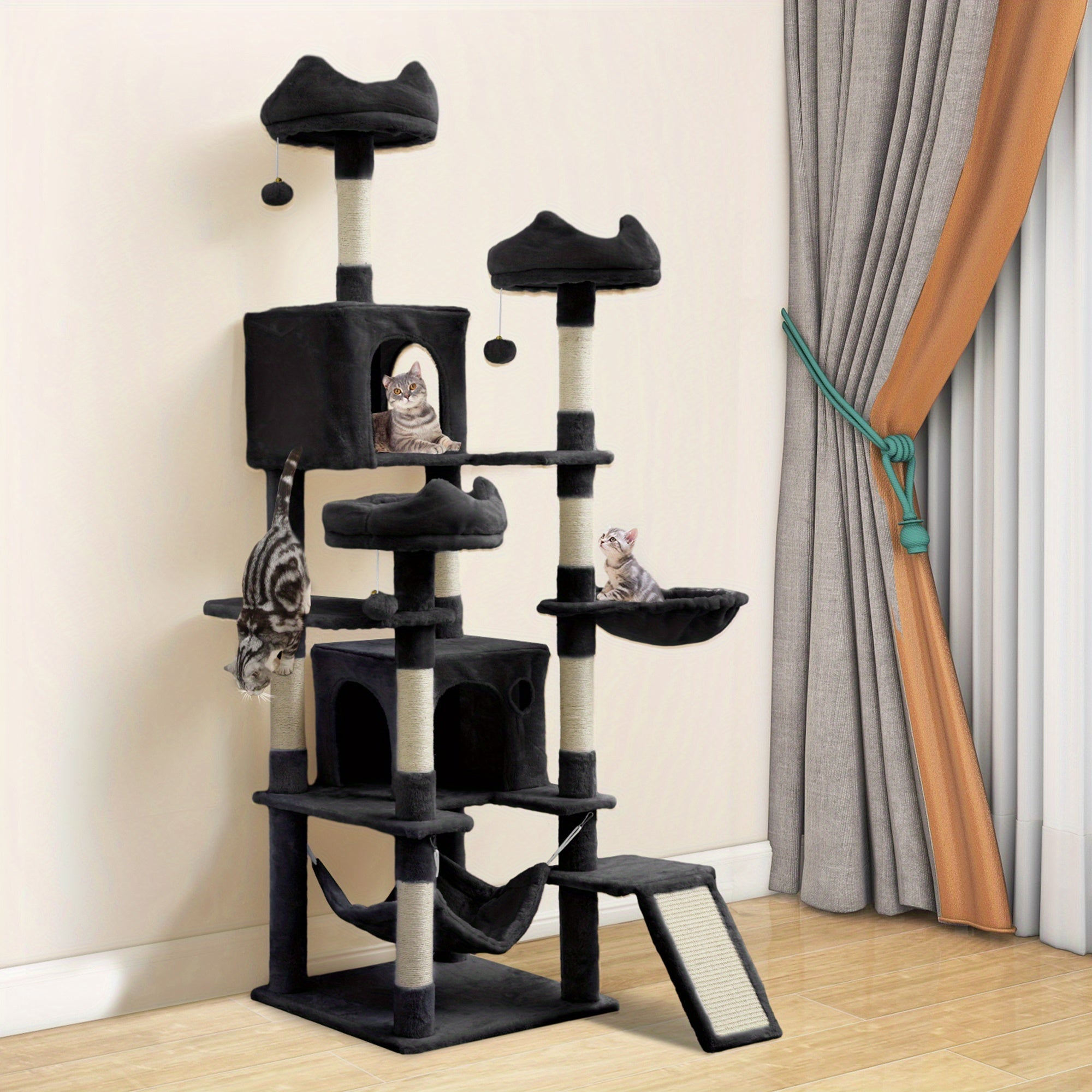 Árbol para Gatos de Interior con Condos y Cama