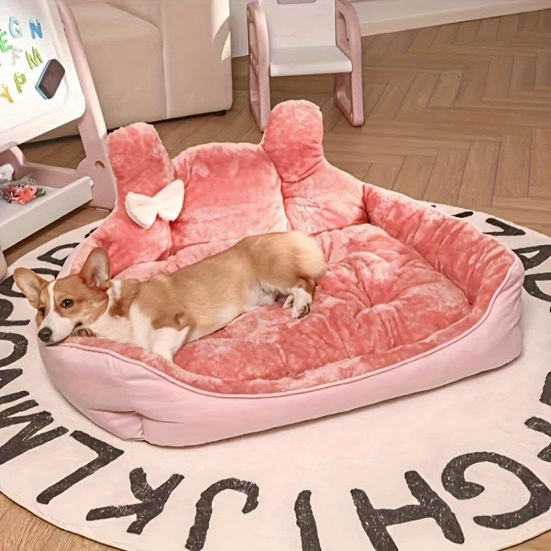 Cama Acogedora para Mascotas - Diseño de Orejas de Peluche