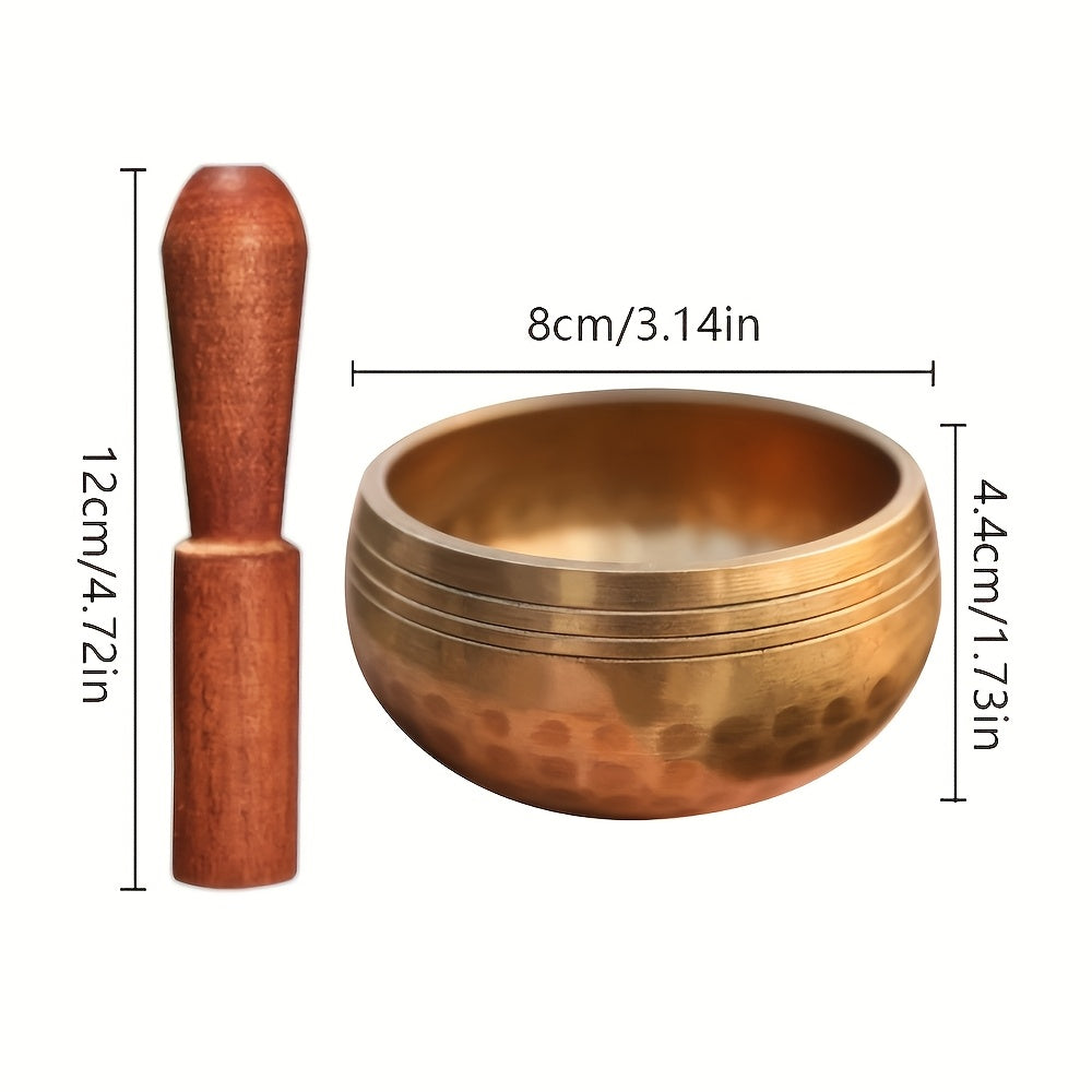 Cuenco Tibetano Artesanal 8 cm con Mazo - Yoga y Meditación