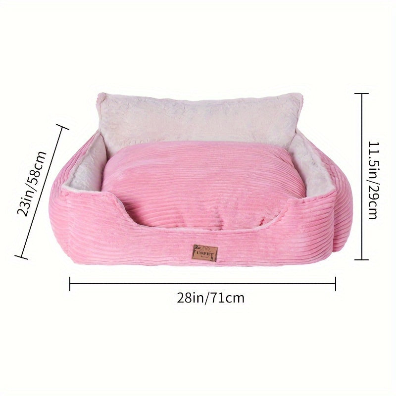 Cama de Corduroy para Mascotas Pequeñas - Lavable y Cómoda