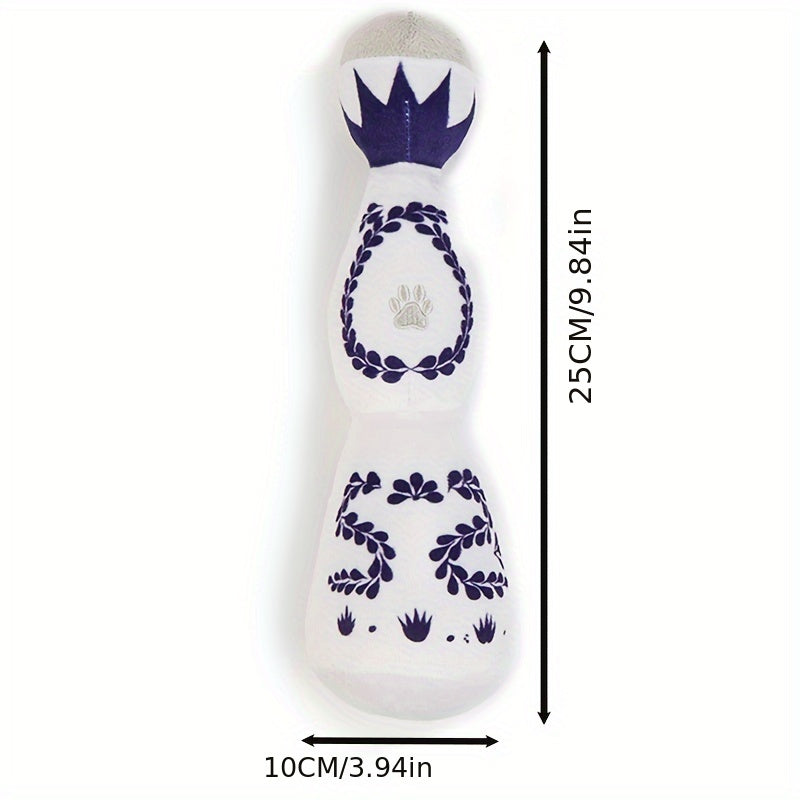 Juguete Interactivo para Perros - Diseño de Jarrón Azul y Blanco