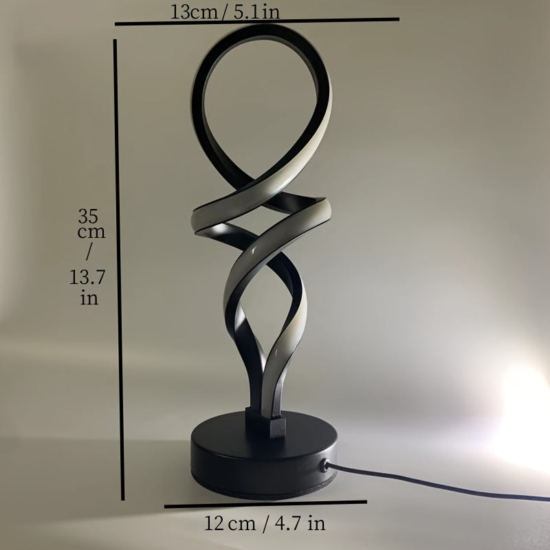 Lámpara de Mesa LED Regulable con Control USB y Diseño Espiral