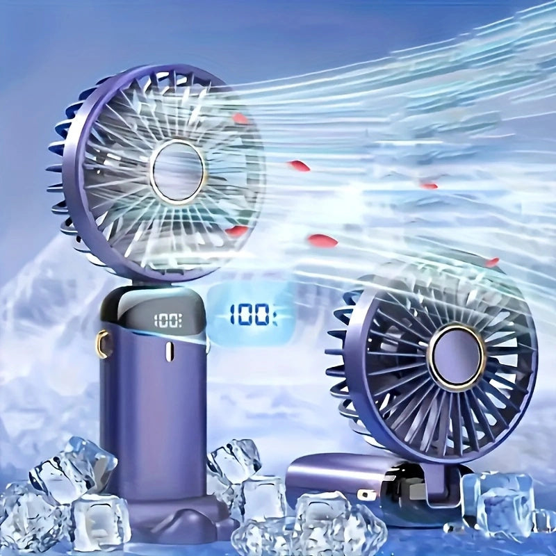 Ventilador Portátil con LED y Batería Recargable
