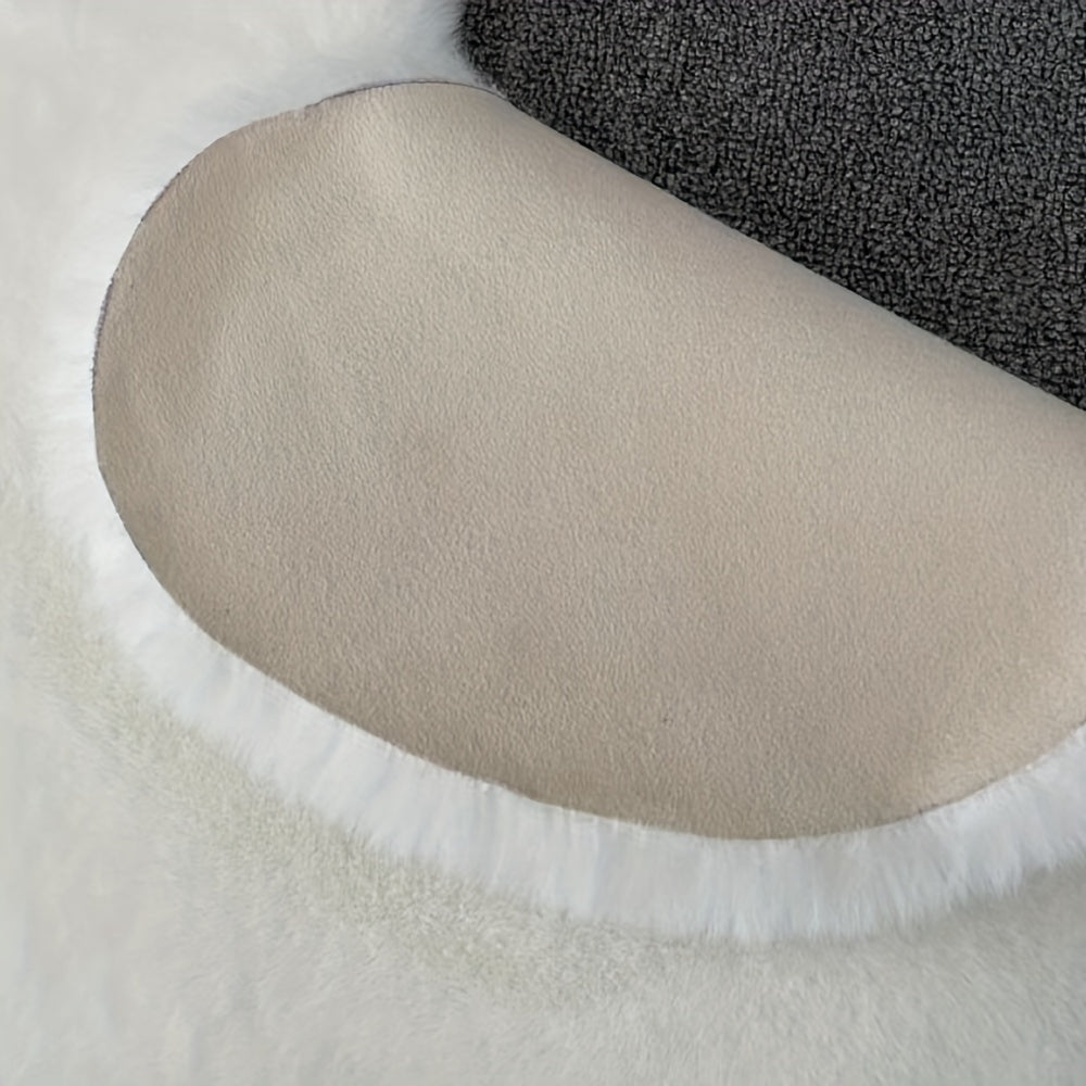 Cama Redonda de Piel Sintética para Mascotas - Beige o Blanca