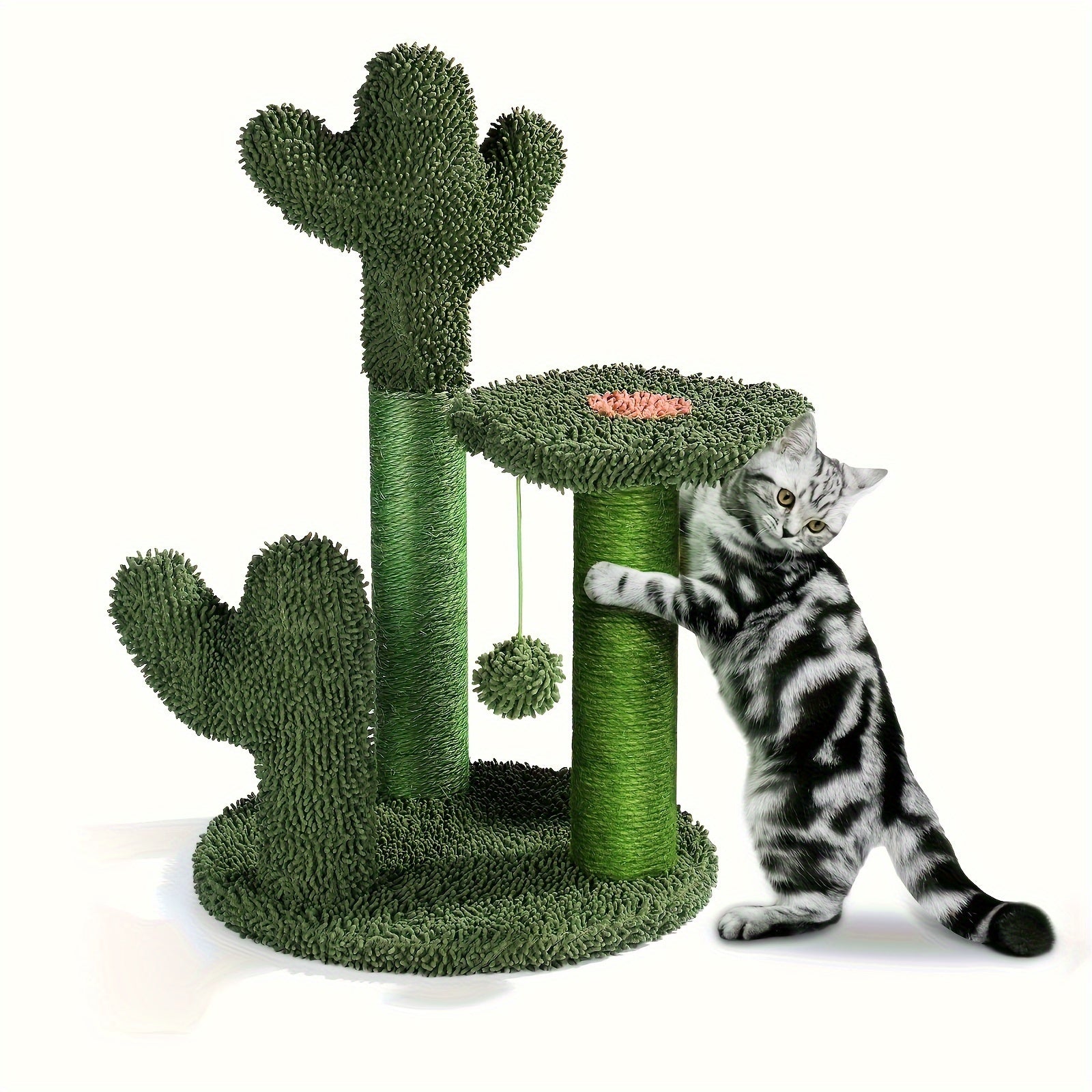 Árbol Rascador Cactus para Gatos con Juguete Colgante