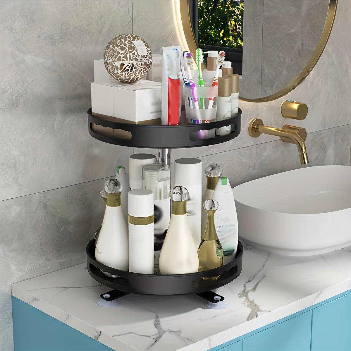 Organizador Giratorio de 3 Niveles para Cocina y Baño