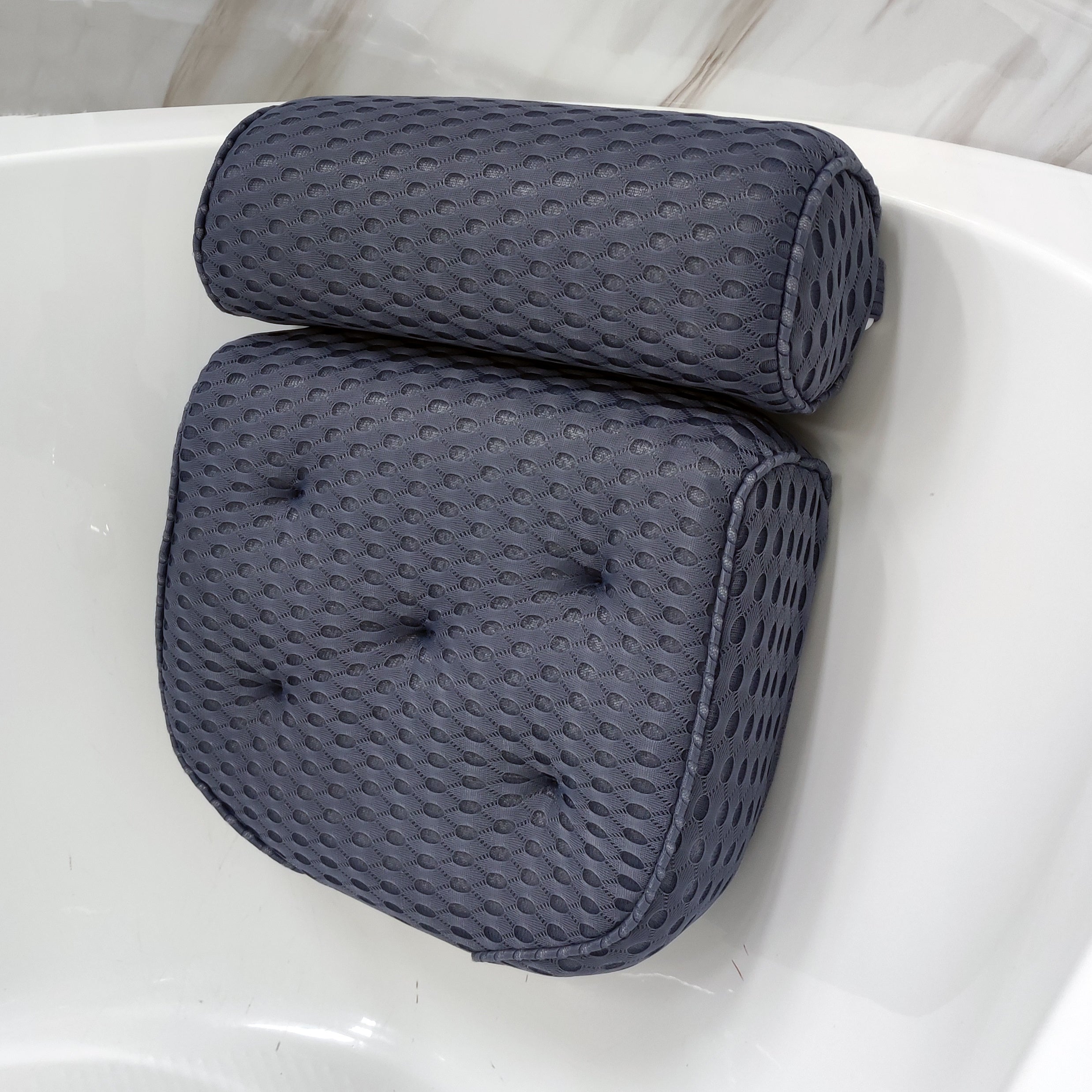 Almohada de bañera antideslizante con soporte cervical